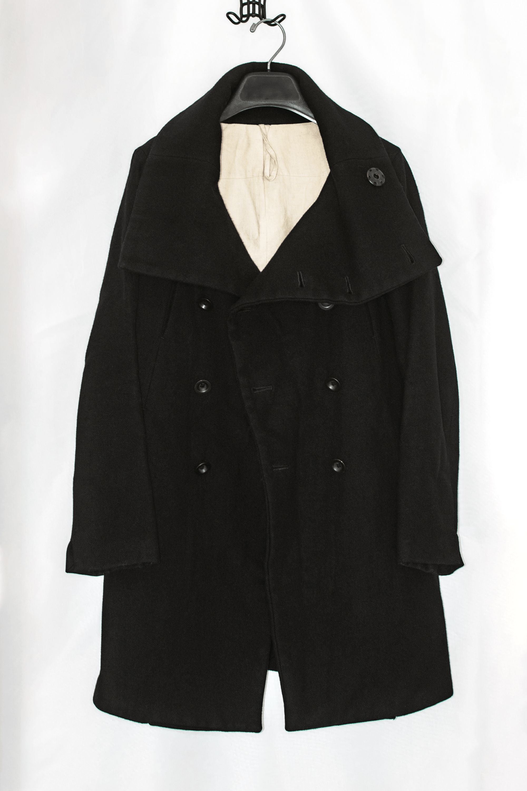 image of The Viridi Anne Melton High Neck Coat in Black, Men's (Size XS)