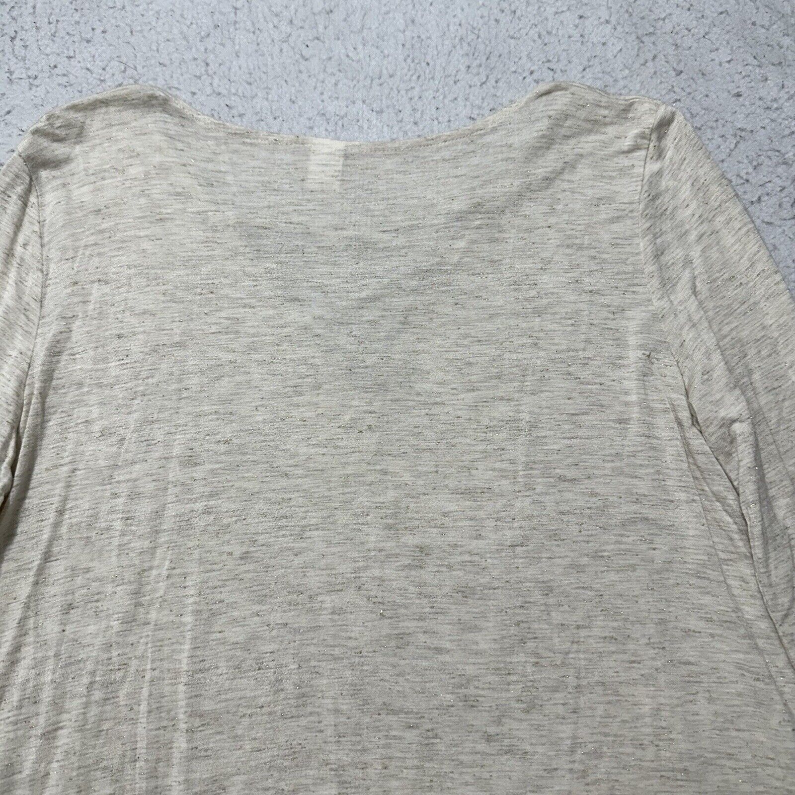Old Navy Old Navy Medium Relaxed Lace-Up-Yoke Sparkle-Knit Top Beige Size M / US 6-8 / IT 42-44 - 11 Thumbnail