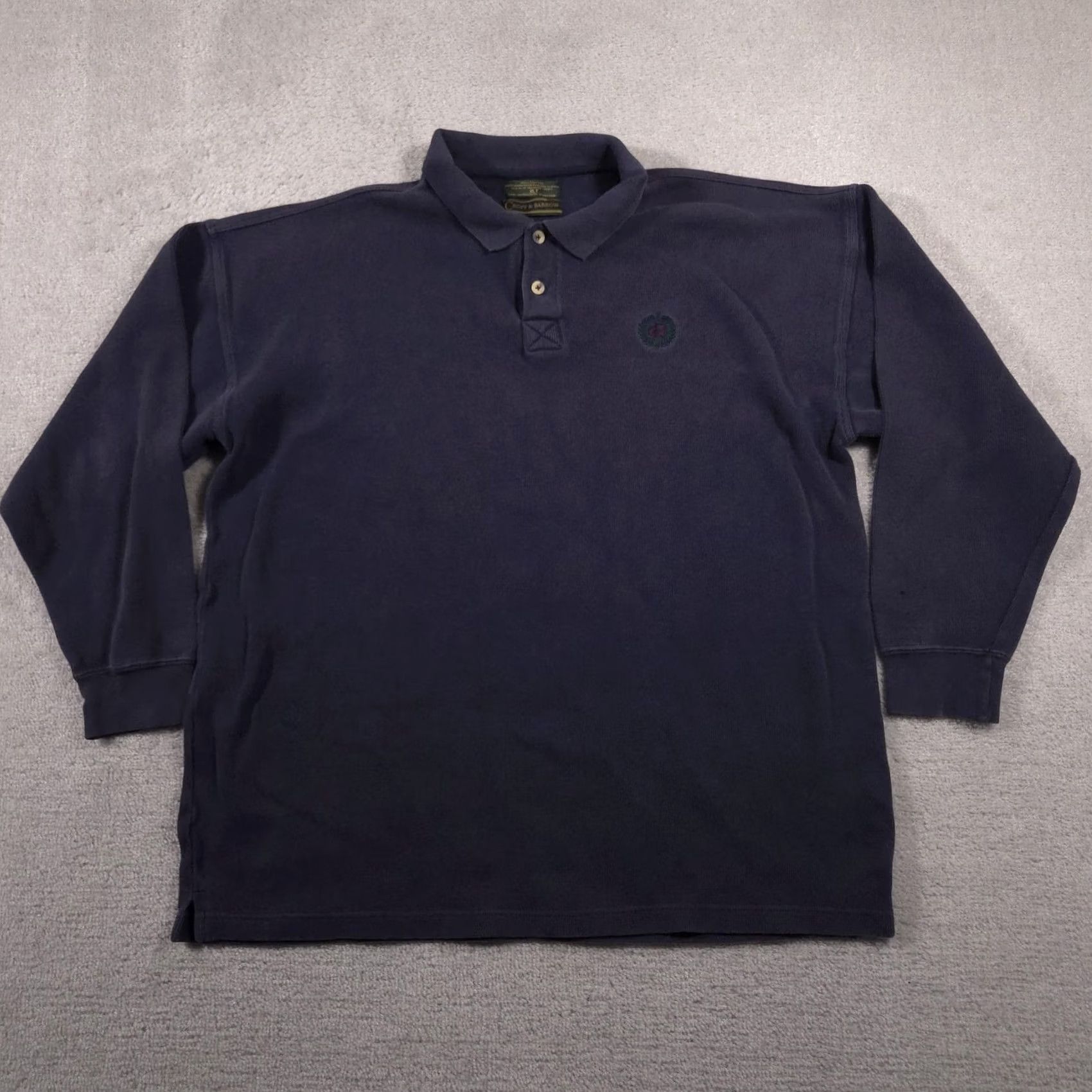 Croft & Barrow VINTAGE Croft & Barrow Polo Shirt Mens XLT Tall Long Sleeve Navy Crest 100% Cotton CB Embroidered Crest Mens XLT Size US XL / EU 56 / 4 - 2 Thumbnail