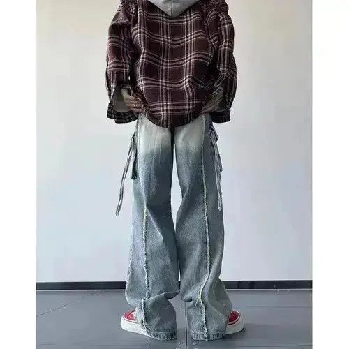 Japanese Brand Ripped Holes Cargo Denim Pant Size US 32 / EU 48 - 2 Thumbnail