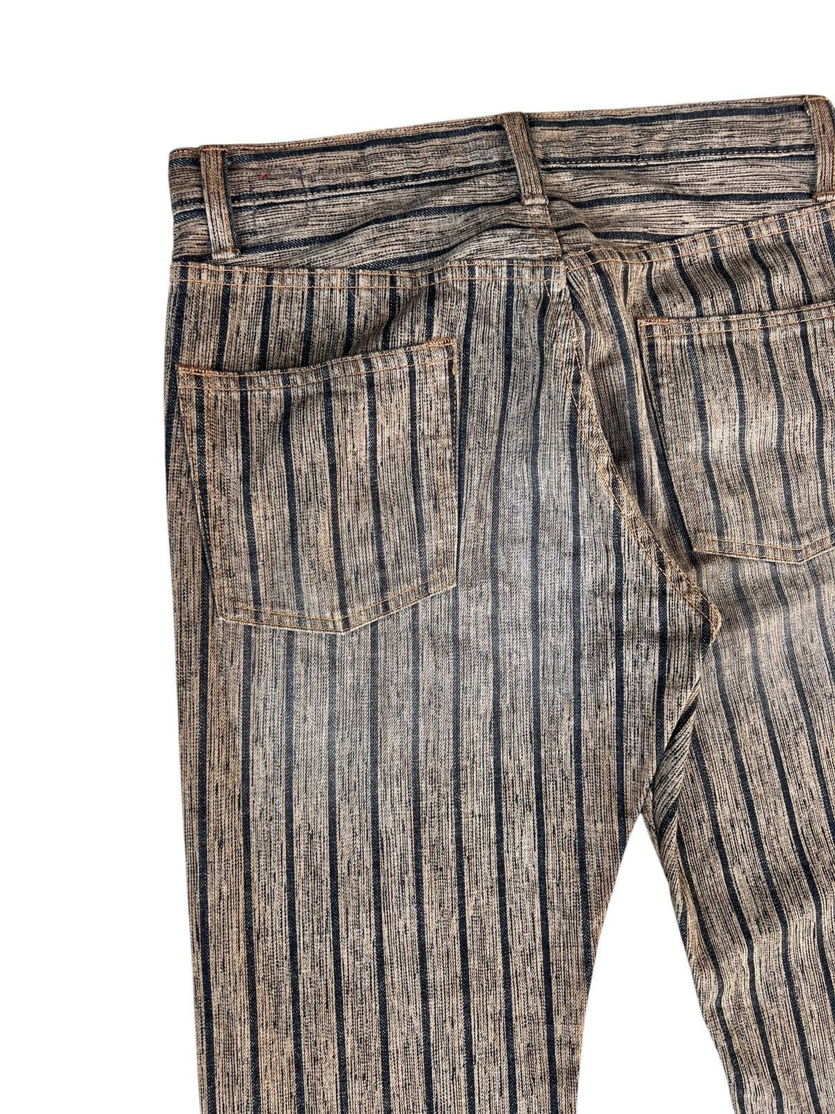 Schlussel Vintage BLUE WAY Japan Faded Striped Denim Flare Jeans Size US 32 / EU 48 - 15 Thumbnail