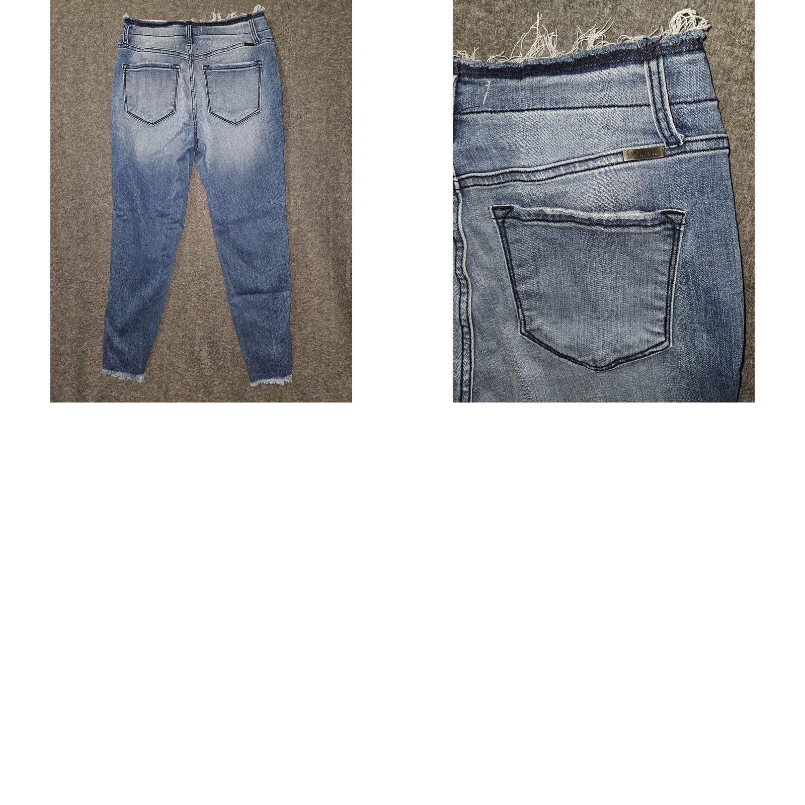 Vintage VINTAGE KanCan Jeans Womens 11/29 Blue High Rise Button Fly Distressed Raw Hem Denim Size 32" / US 10 / IT 46 - 8 Thumbnail