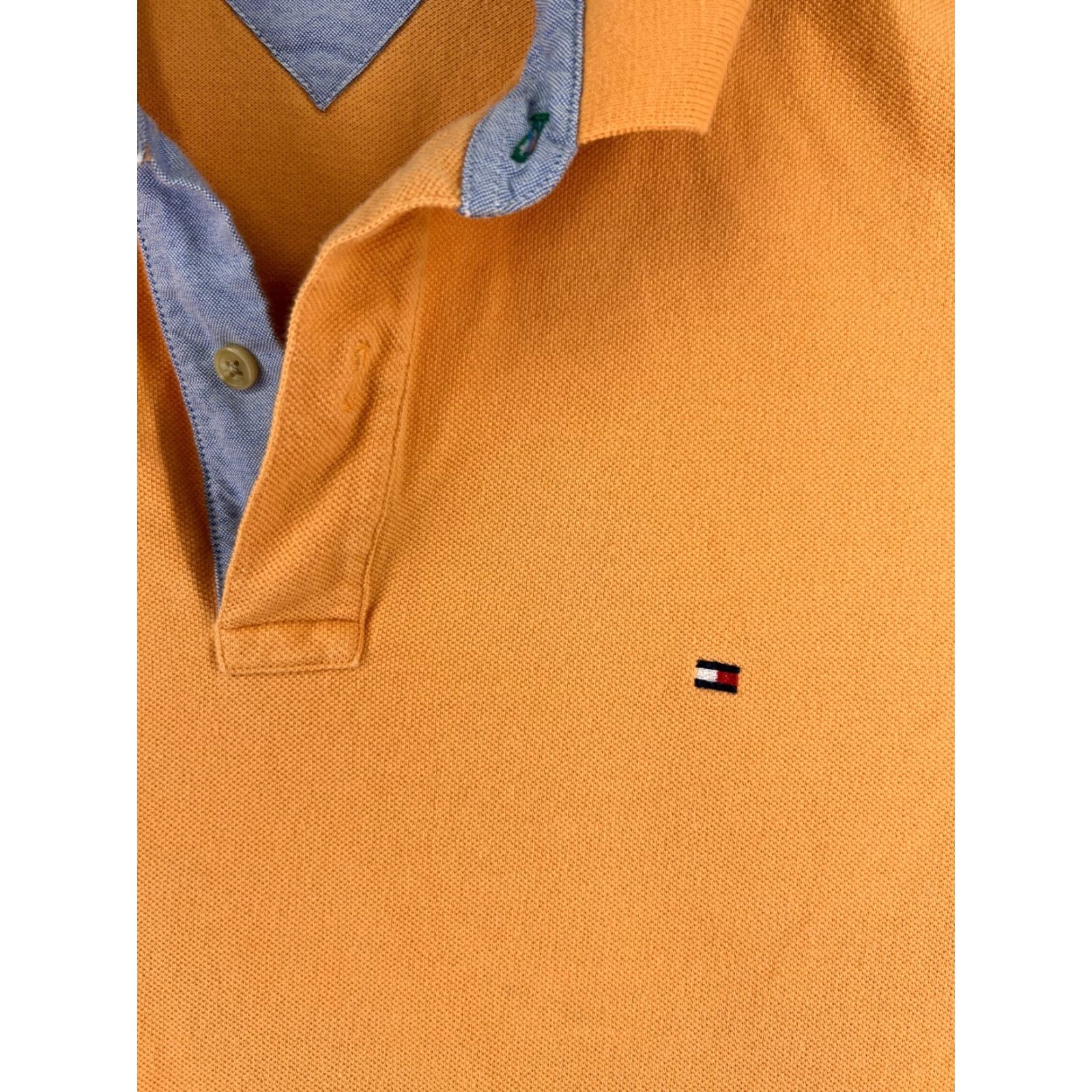 Tommy Hilfiger VINTAGE Tommy Hilfiger Polo Shirt Adult XL Orange 100% Cotton Knit Golf Shirt Mens Polo Modern Sports Size US XL / EU 56 / 4 - 6 Thumbnail