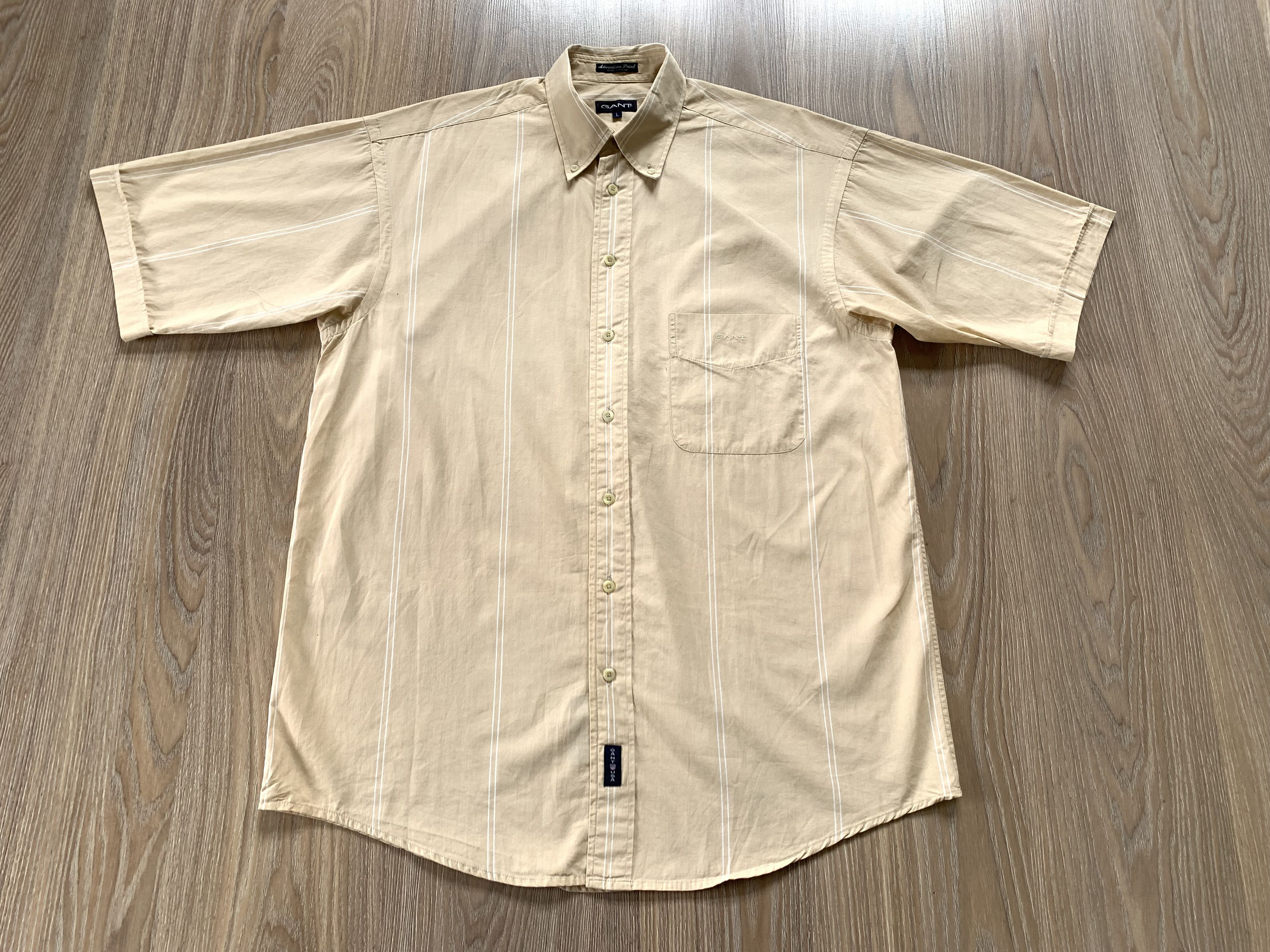 Gant Gant Adventure Print Beige Short Sleeve Pocket Shirt Size US L / EU 52-54 / 3 - 2 Thumbnail