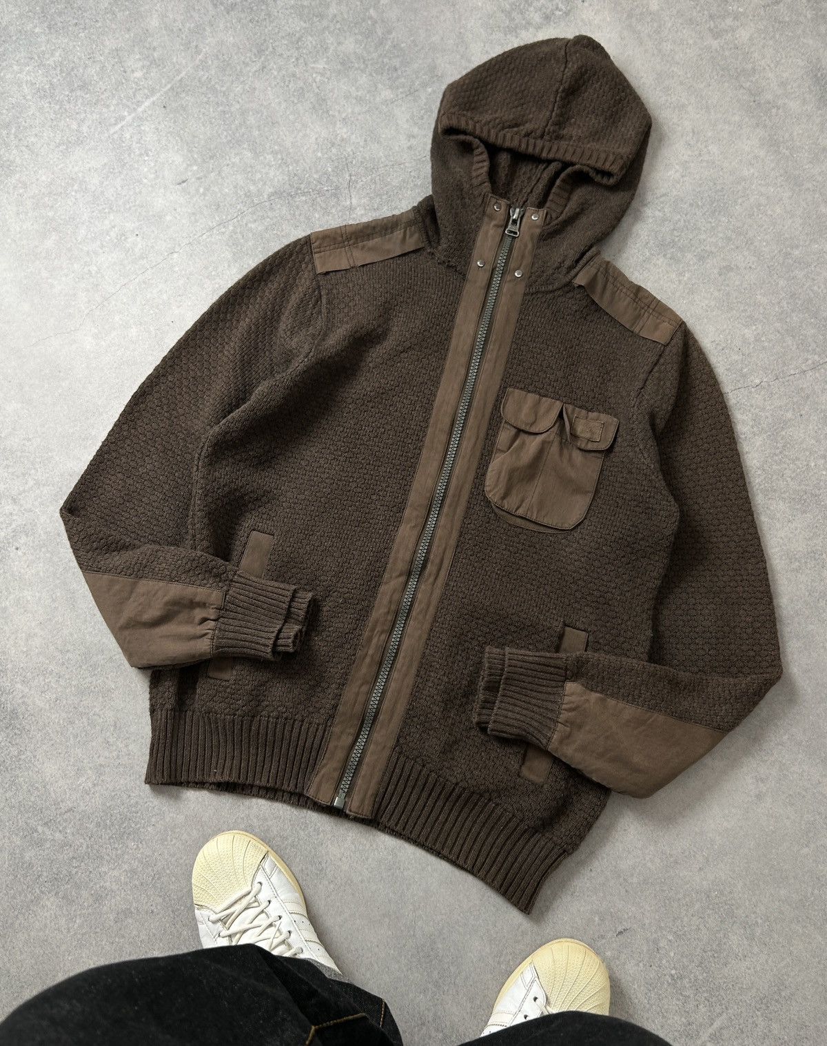 Bench Bench multi pocket knit brown zip-hoodies mens Size US M / EU 48-50 / 2 - 3 Thumbnail