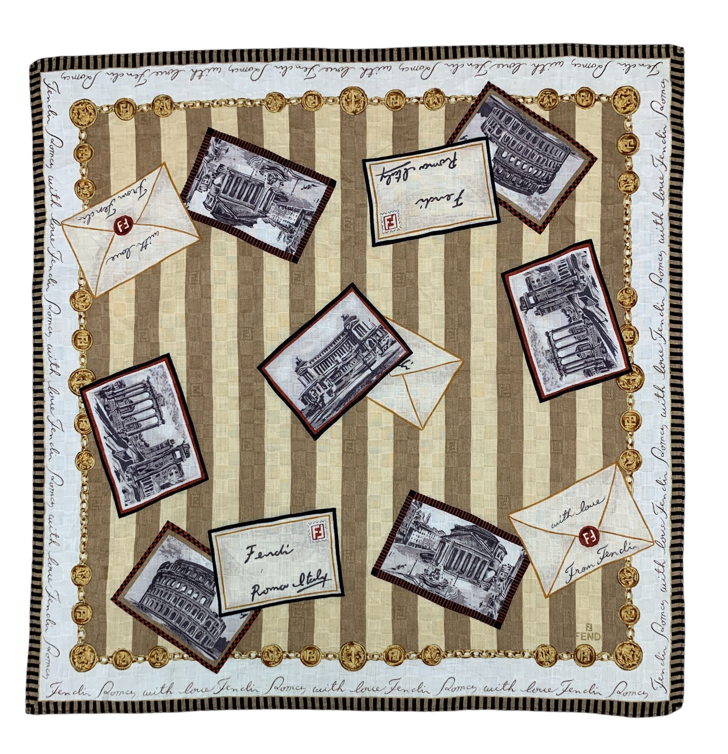 Fendi × Vintage Vintage Fendi Neckerchief/ Handkerchief - HKA938 Size ONE SIZE - 2 Thumbnail