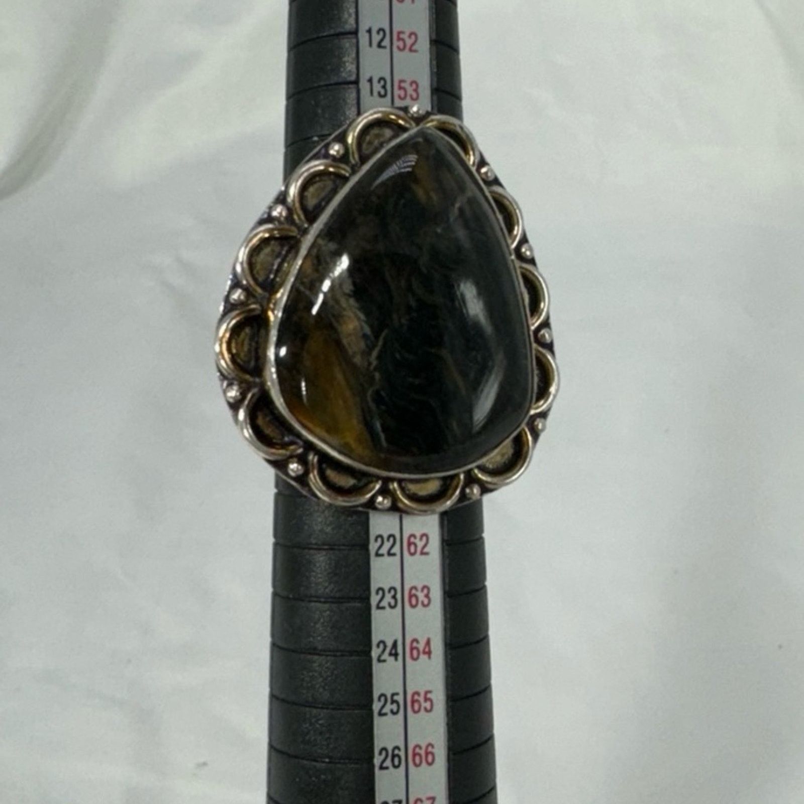 NBDN Nobrandedon VTG style Sterling Silver Tigers Eye ring Size ONE SIZE - 3 Thumbnail