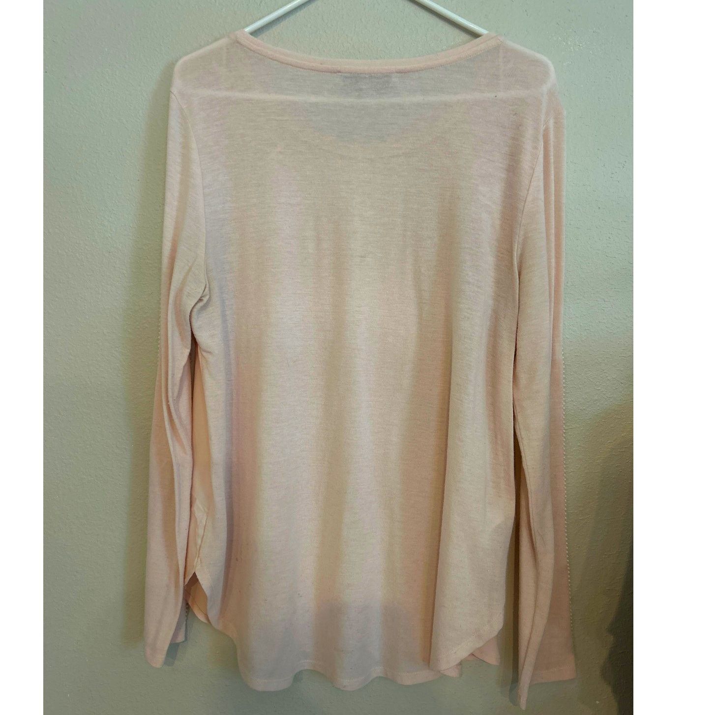 Ann Taylor Ann Taylor LOFT Women's Long Sleeve Pink Crochet Lace Blouse Size L / US 10 / IT 46 - 4 Thumbnail