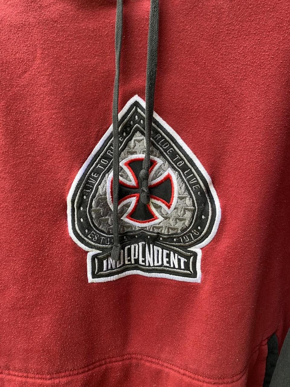 Independent Truck Co. 2000s Red and Black Independent Ace Embroidery Hoodie Large Size US L / EU 52-54 / 3 - 3 Thumbnail