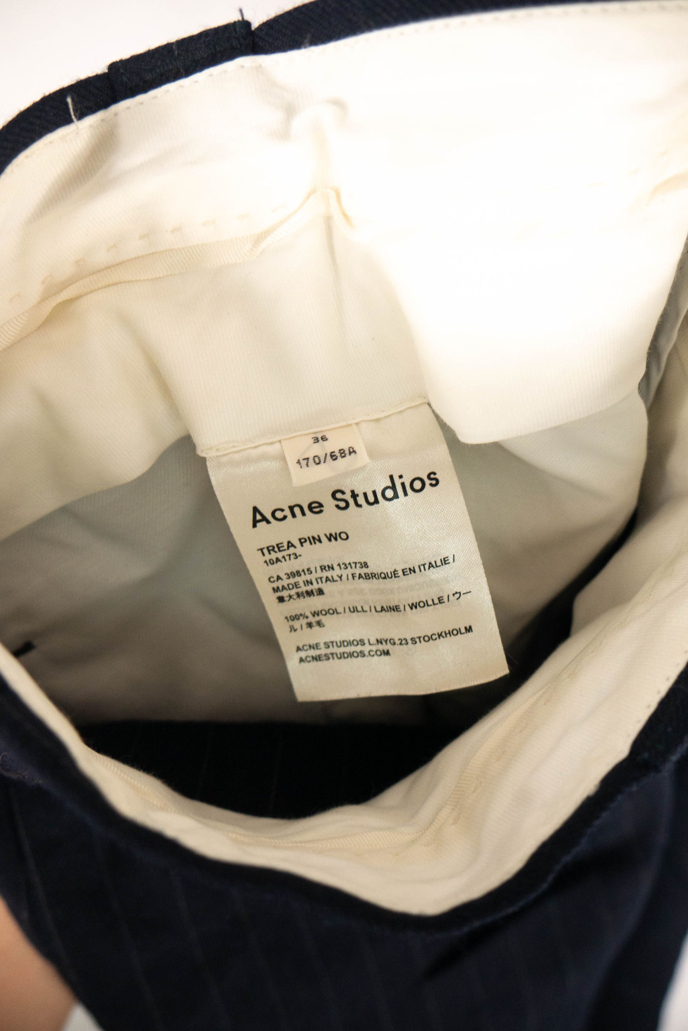Acne Studios Acne Studios Trea Pin Wo 100% wool pants striped Size 25" / US 0 / IT 36 - 8 Thumbnail