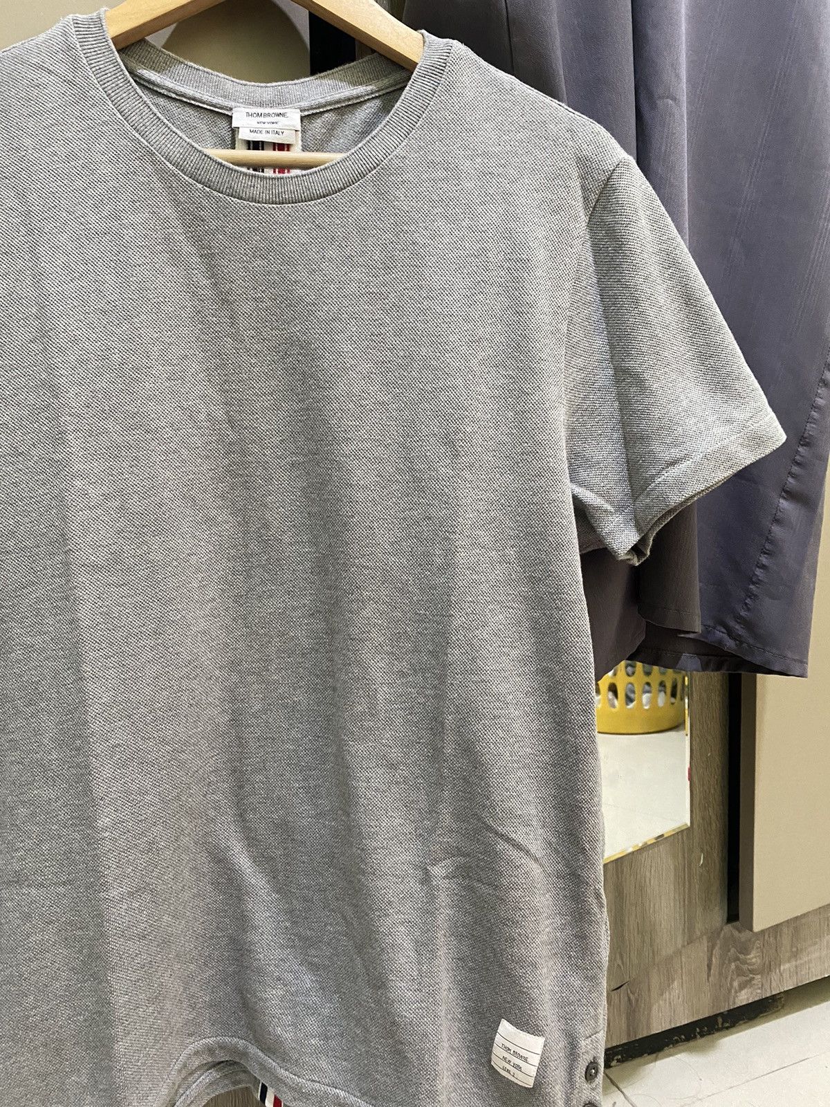 Moncler × Moncler Grenoble × Thom Browne Thom browne grosgrain loop back pique tshirt Size US L / EU 52-54 / 3 - 14 Thumbnail