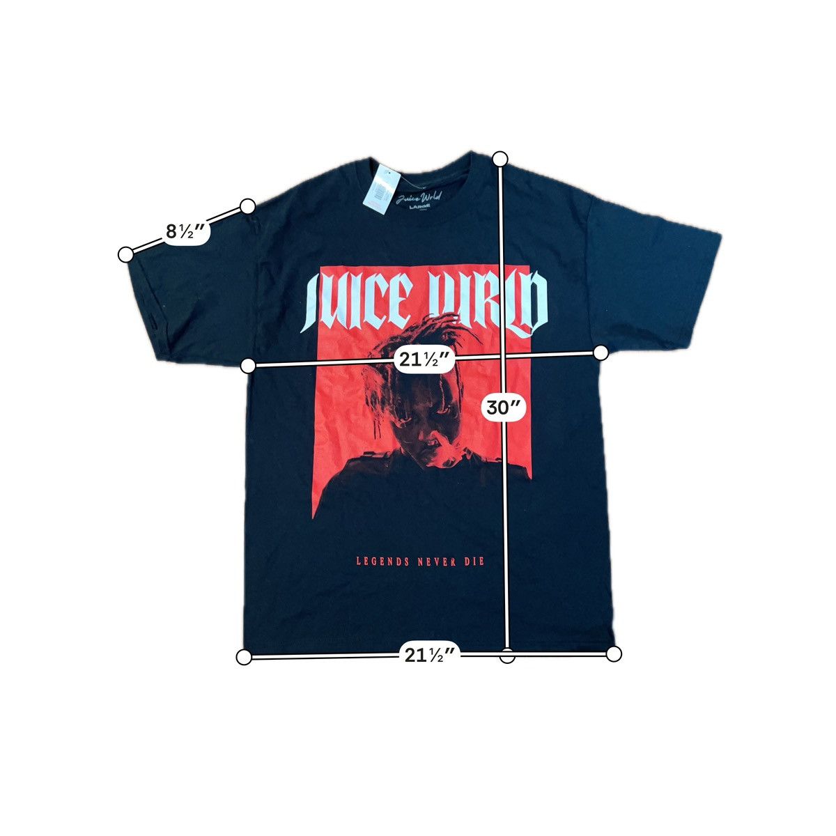 Other Juice WRLD Legends Never Die Graphic Tee Black Size Large Size L / US 10 / IT 46 - 3 Thumbnail
