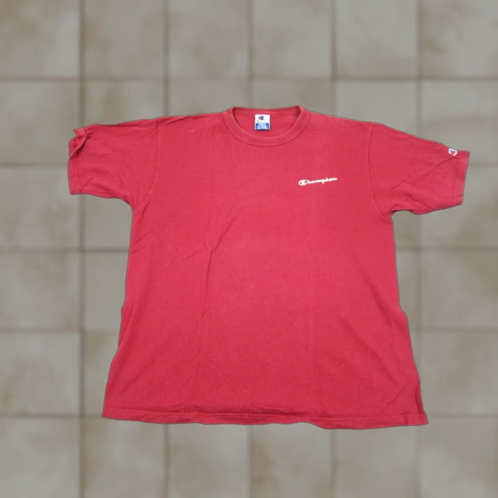 Champion Vintage Champion Shirt Mens L Red Short Sleeve 90s Logo Crew Neck Athletic Classic T-Shirt Size US L / EU 52-54 / 3 - 1 Thumbnail
