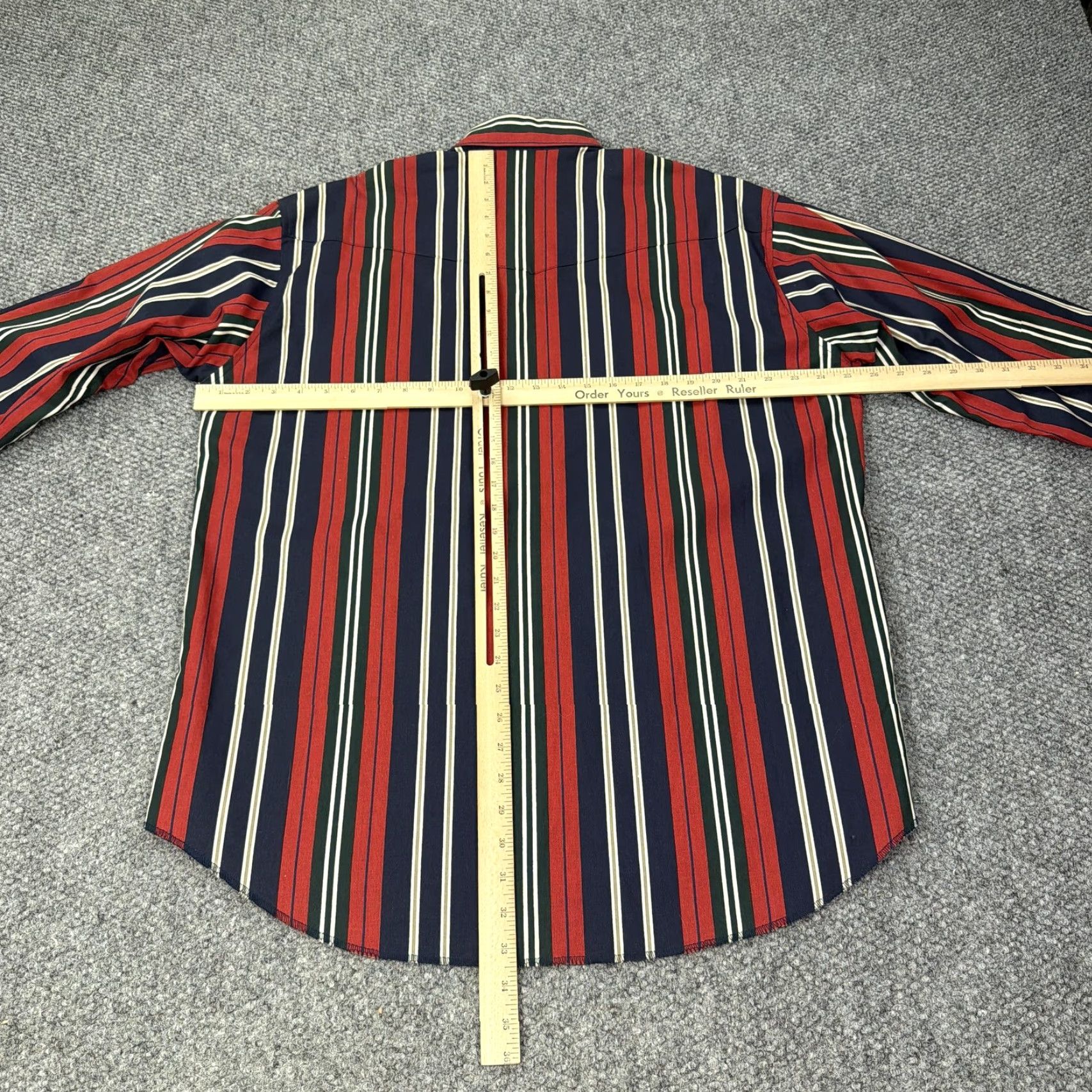 Wrangler VINTAGE Wrangler Shirt Mens L XL-Long Tail Rockabilly Stripe Cowboy Western Size US L / EU 52-54 / 3 - 7 Thumbnail