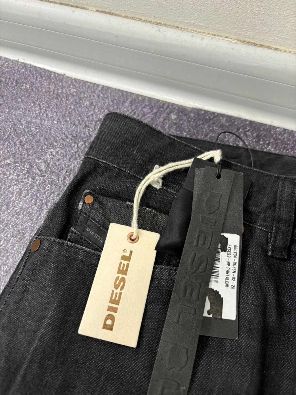 Diesel Black Gold Diesel Black Gold NWT Excess Black Straight Denim Jeans Size US 28 / EU 44 - 6 Thumbnail