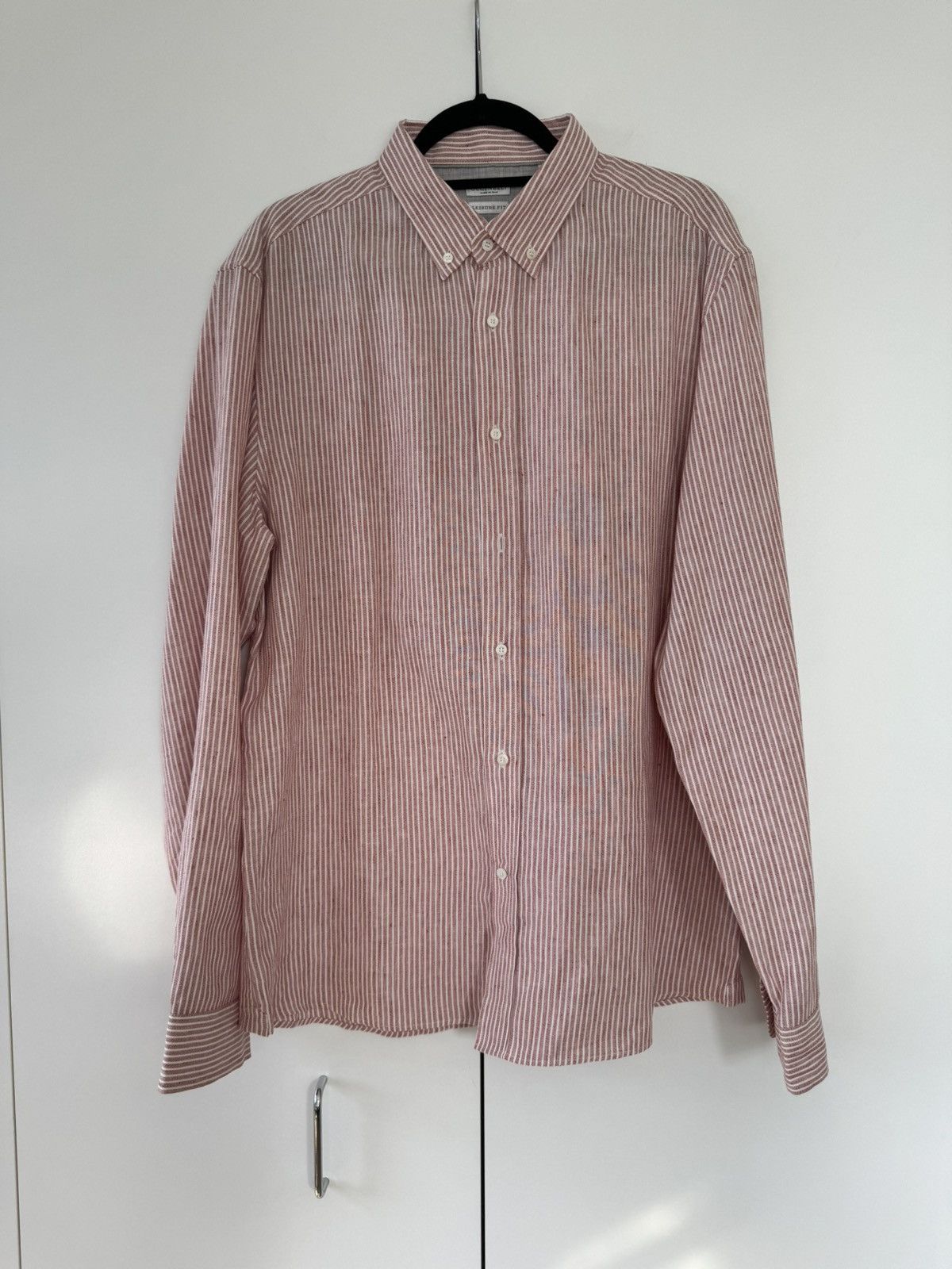 Brunello Cucinelli Red and White Striped Linen Leisure Fit XXXL Size US XXL / EU 58 / 5 - 1 Thumbnail