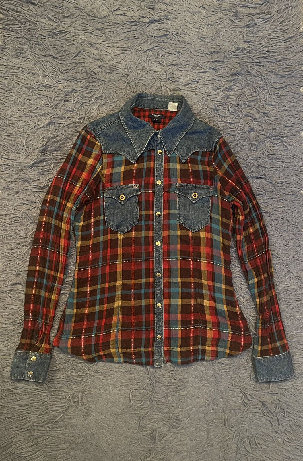 Miss Sixty Y2K vintage cowboy western style checkered shirt