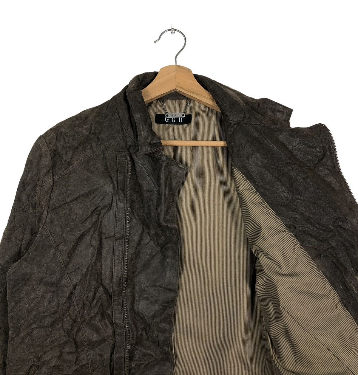 Japanese Brand 🔥VINTAGE CROPPED GENUINE LEATHER JACKET GGD ISSEY MIYAKE Size US M / EU 48-50 / 2 - 12 Thumbnail