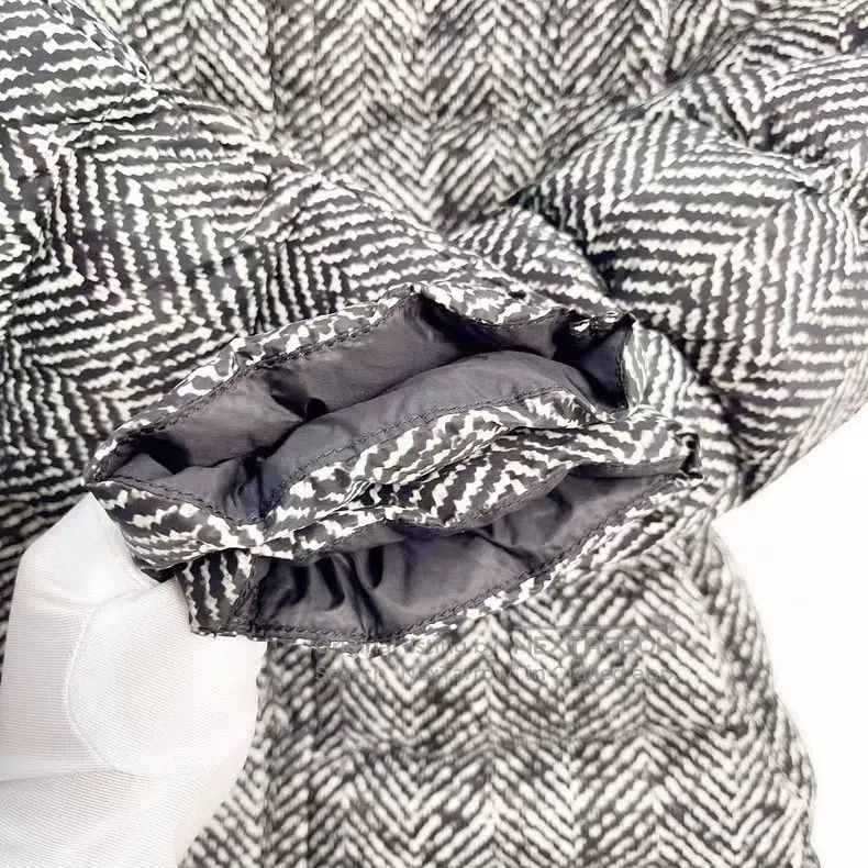 Max Mara Black and White Texture Puffer Jacket