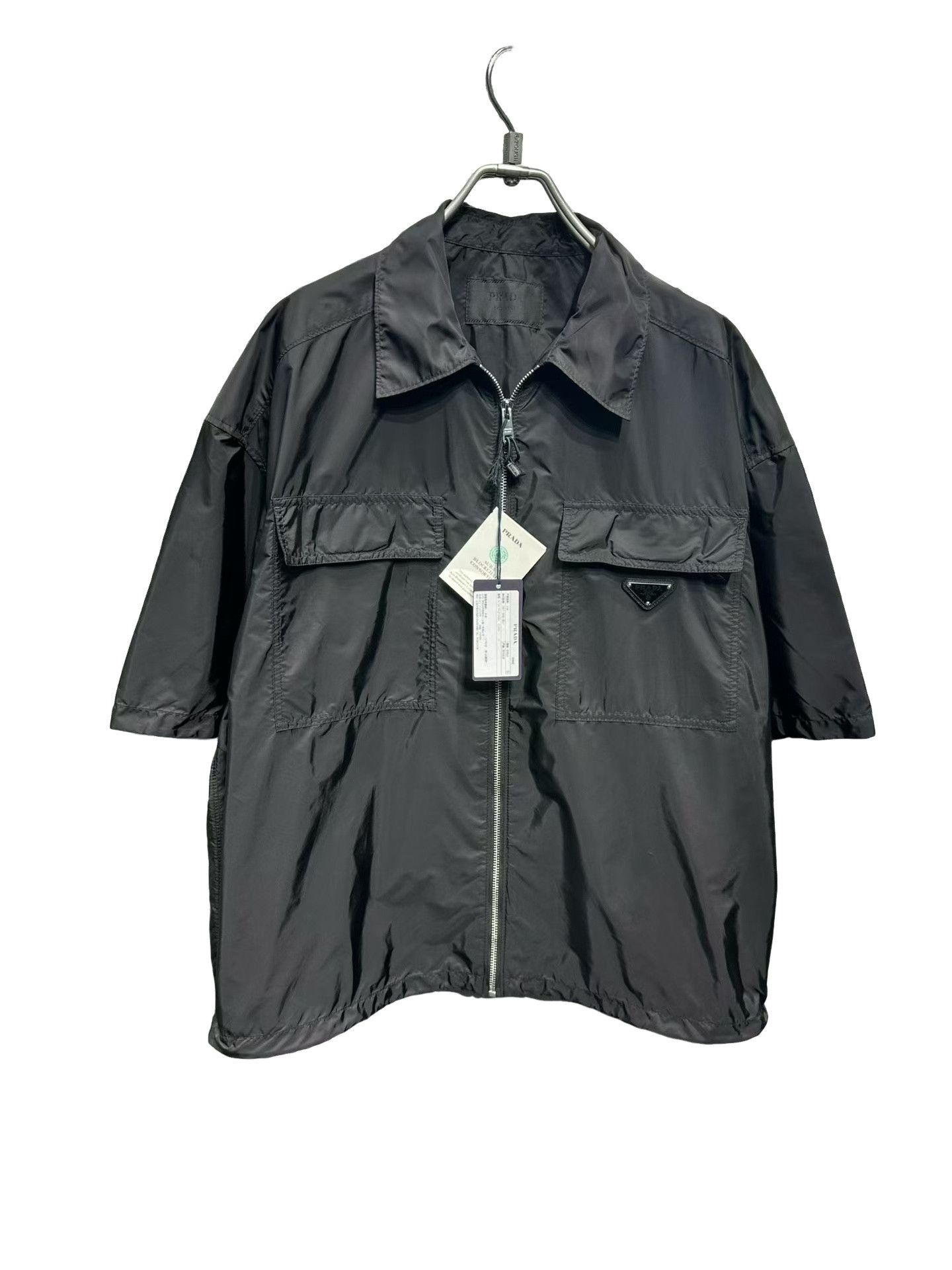 Prada Prada Re-Nylon Zip Short Sleeve Shirt Size M Size US M / EU 48-50 / 2 - 1 Thumbnail