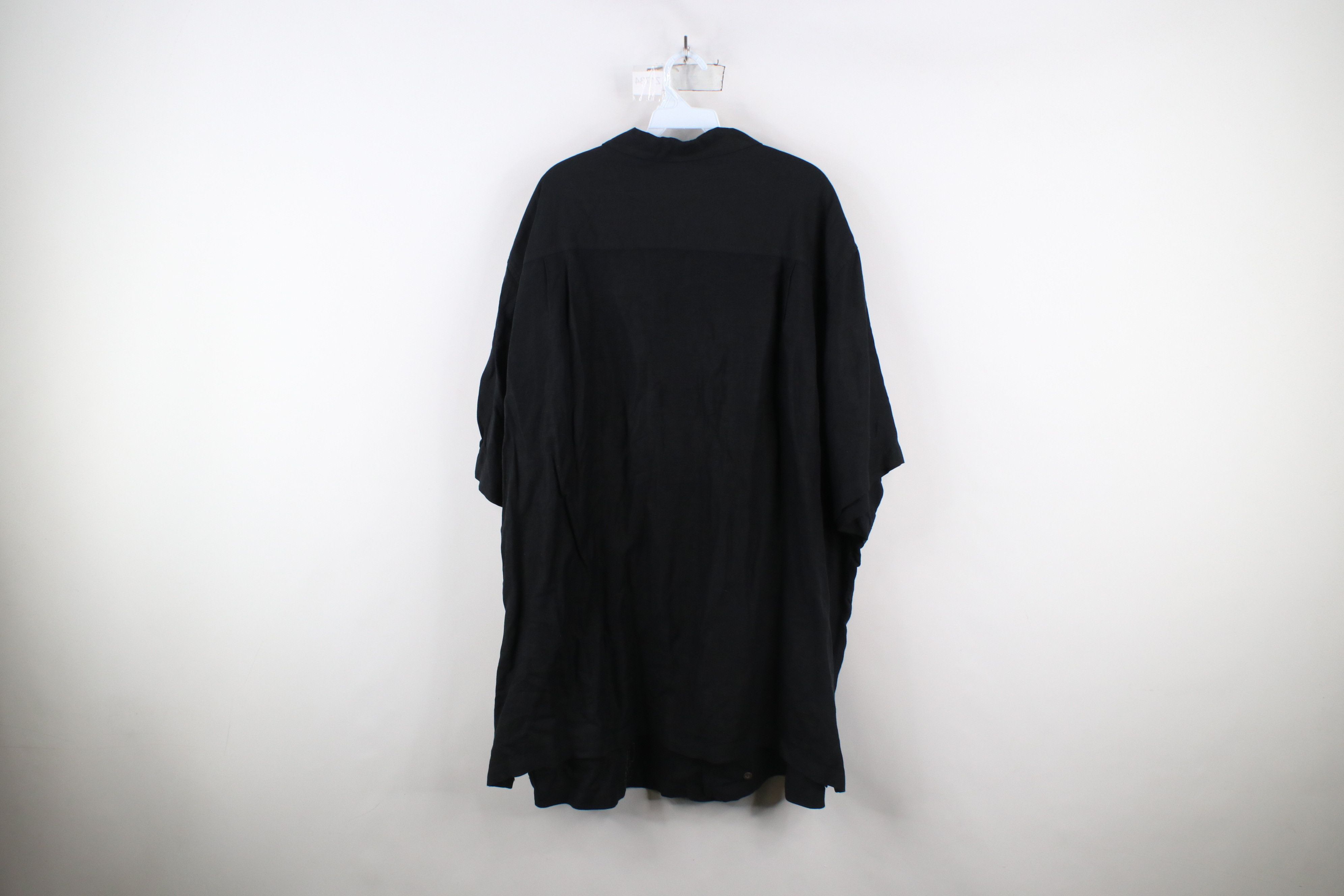 Vintage Vintage Streetwear Looped Collar Linen Button Shirt Black Size US XXL / EU 58 / 5 - 10 Thumbnail