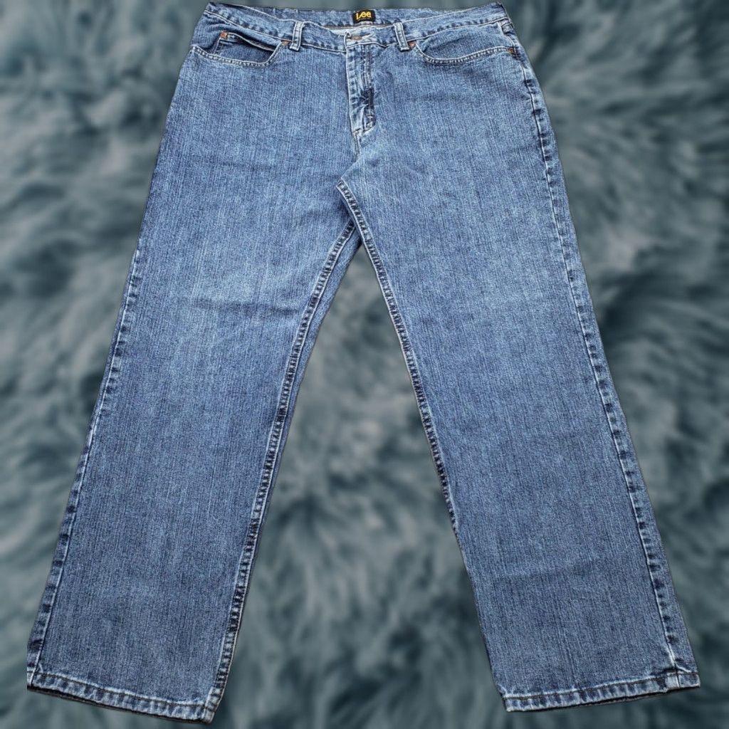 Lee Lee Jeans Mens 38x30 Blue Denim Relaxed Fit Straight Leg 2055526 Size US 38 / EU 54 - 1 Thumbnail