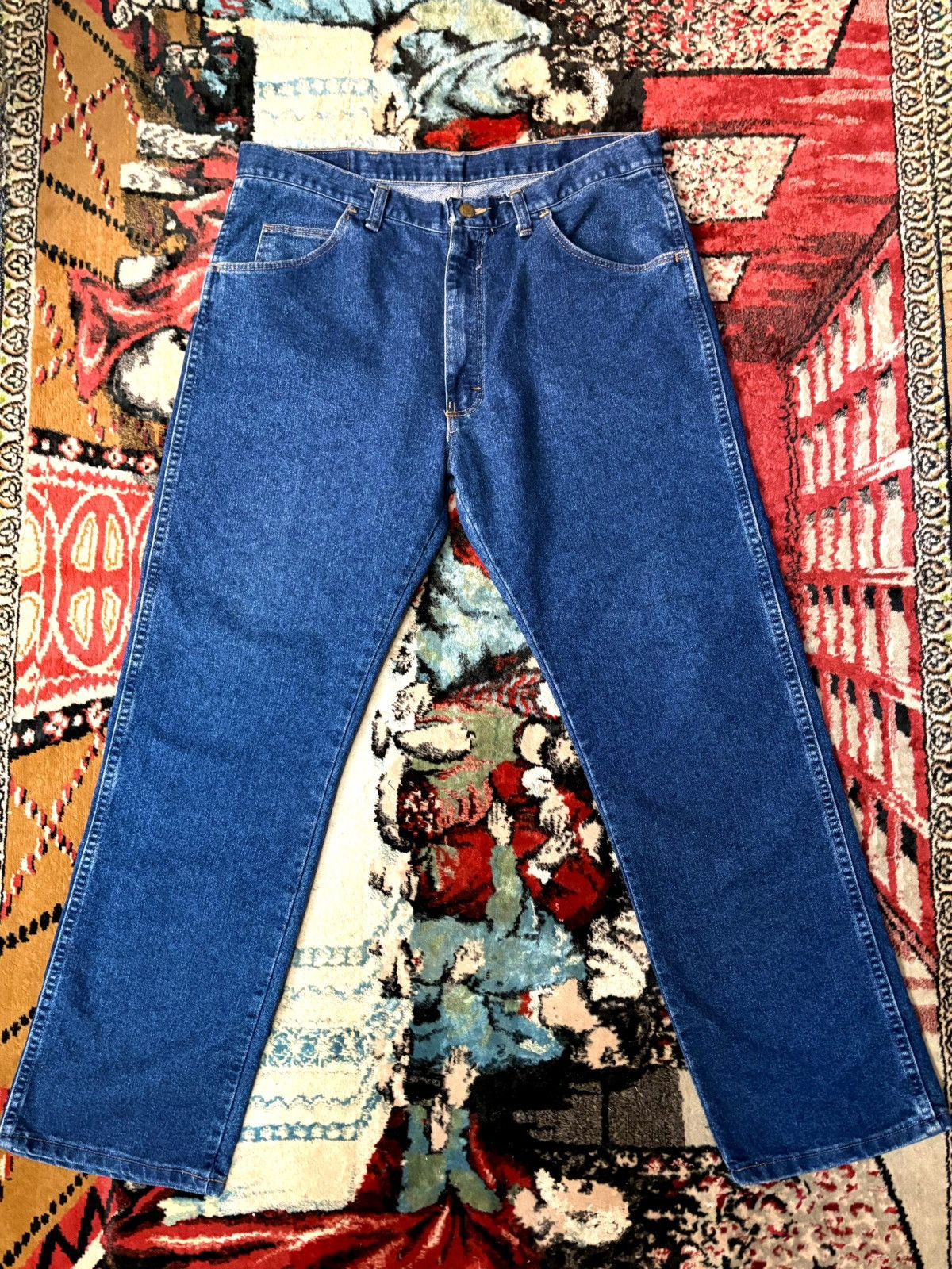 Wrangler Wrangler VTG 90s blue straight denim jeans SZ 34 Made in USA Size US 34 / EU 50 - 2 Thumbnail