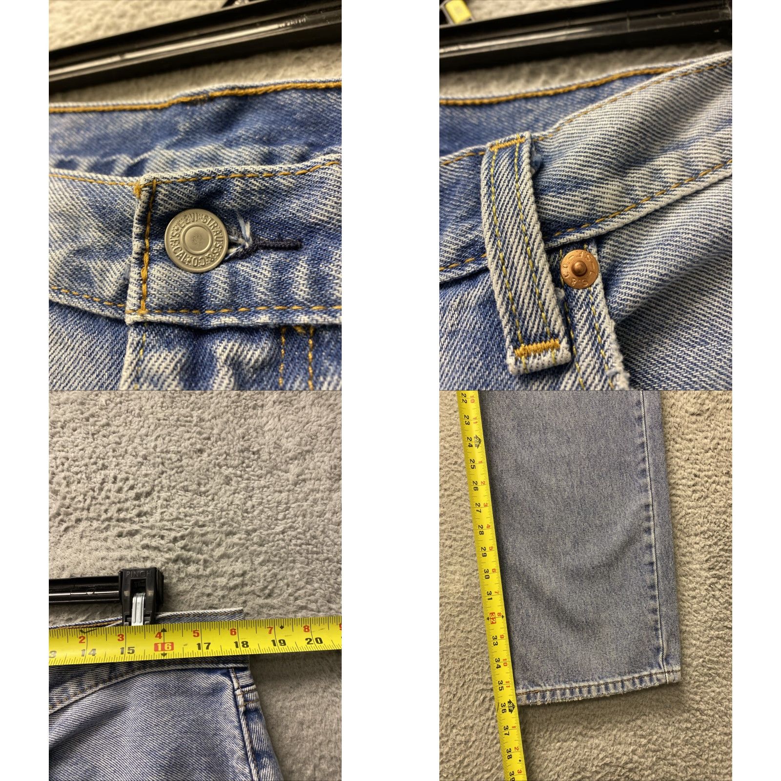 Levi's VINTAGE Levi's 550 Jeans Mens 36 x 36 Blue Denim Distressed 5-Pocket Levi's 550 Men Jeans White label? Size US 36 / EU 52 - 8 Thumbnail