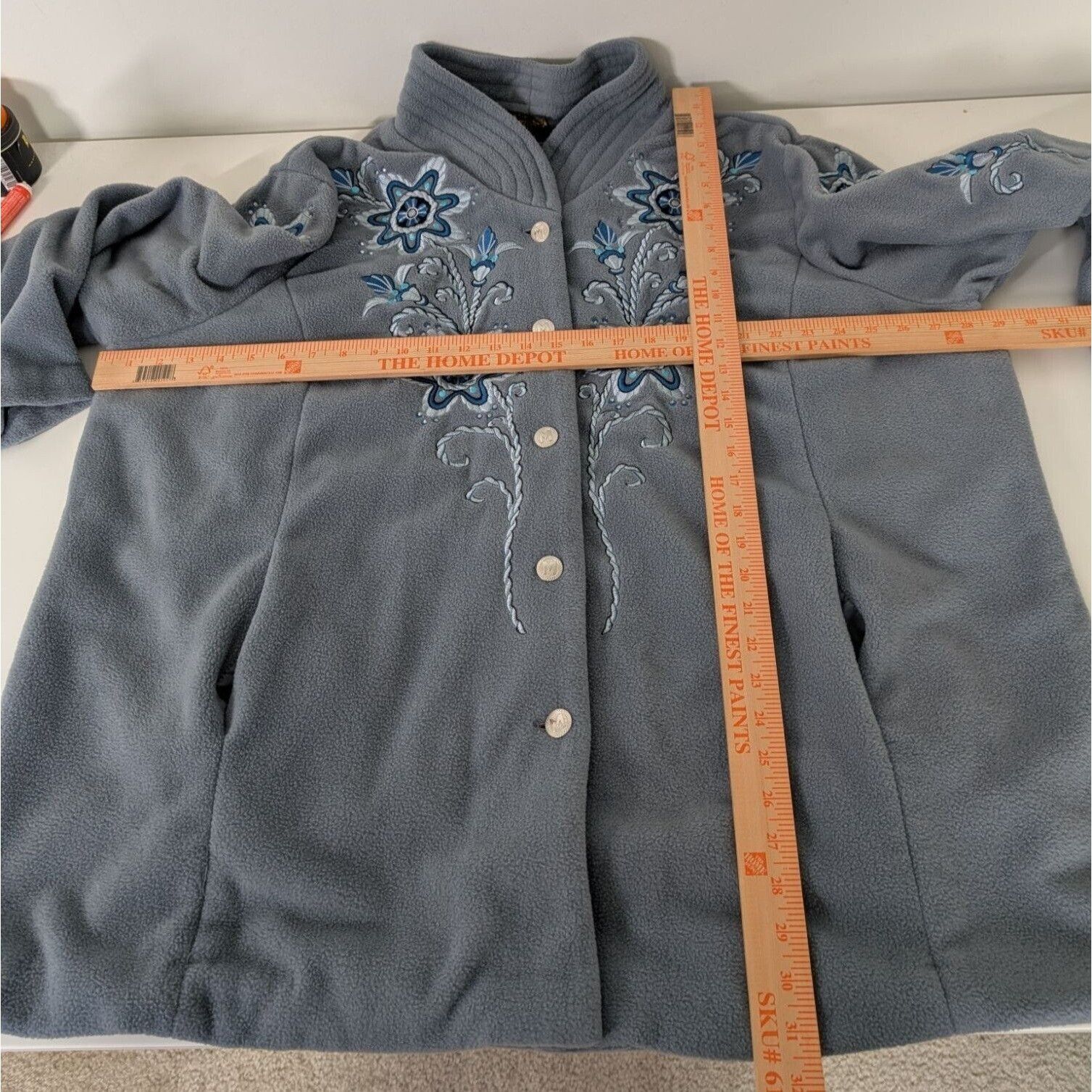 Bob Mackie Bob Mackie Embroidered Jacket Womens Size 3X Blue Floral Size 3XL / US 20-22 - 9 Thumbnail