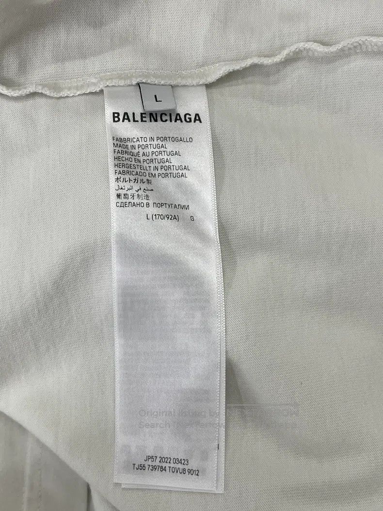 Balenciaga Balenciaga White short-sleeve T-shirt with lettered rhines Size US L / EU 52-54 / 3 - 5 Thumbnail