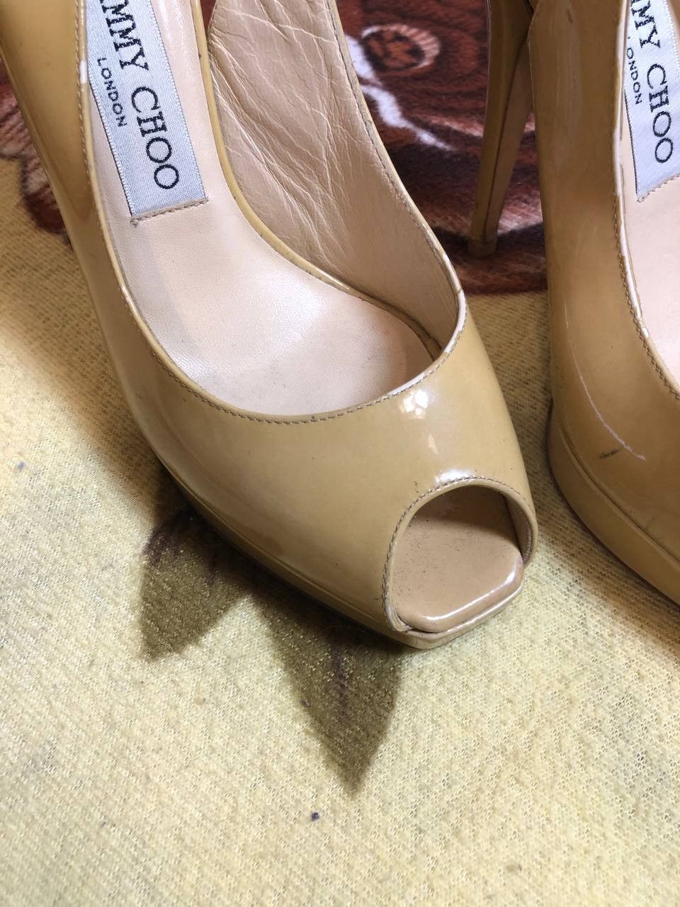Jimmy Choo Jimmy Choo Womens Patent Leather Peep Toe Heel Pumps Size US 5 / IT 35 - 5 Thumbnail