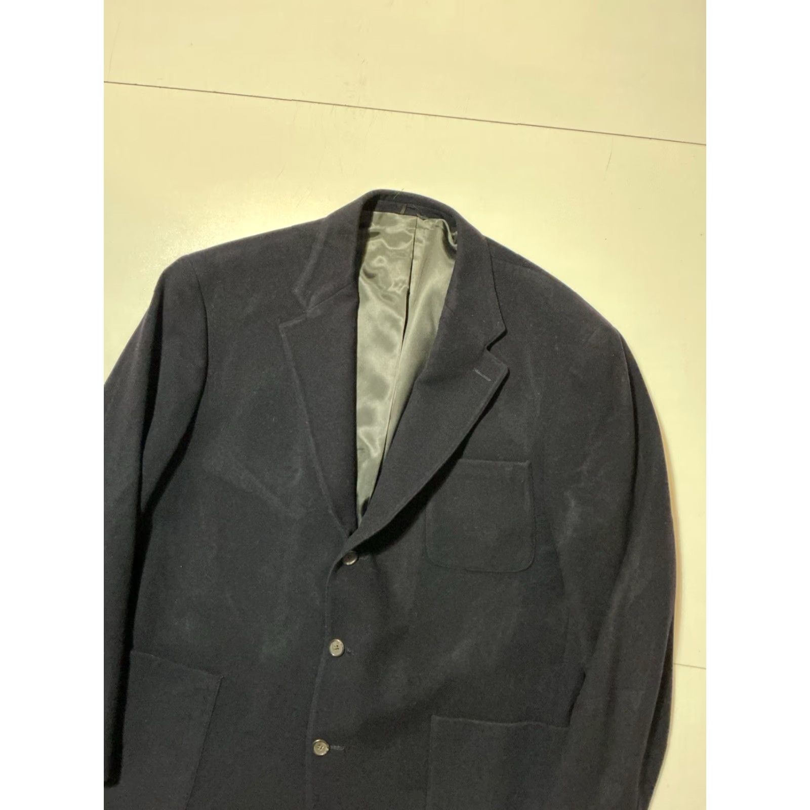 J.Crew VINTAGE J. Crew Blazer Wool Cashmere Blend Navy Three Button Sportscoat Jacket L Mens Size 42R - 6 Thumbnail