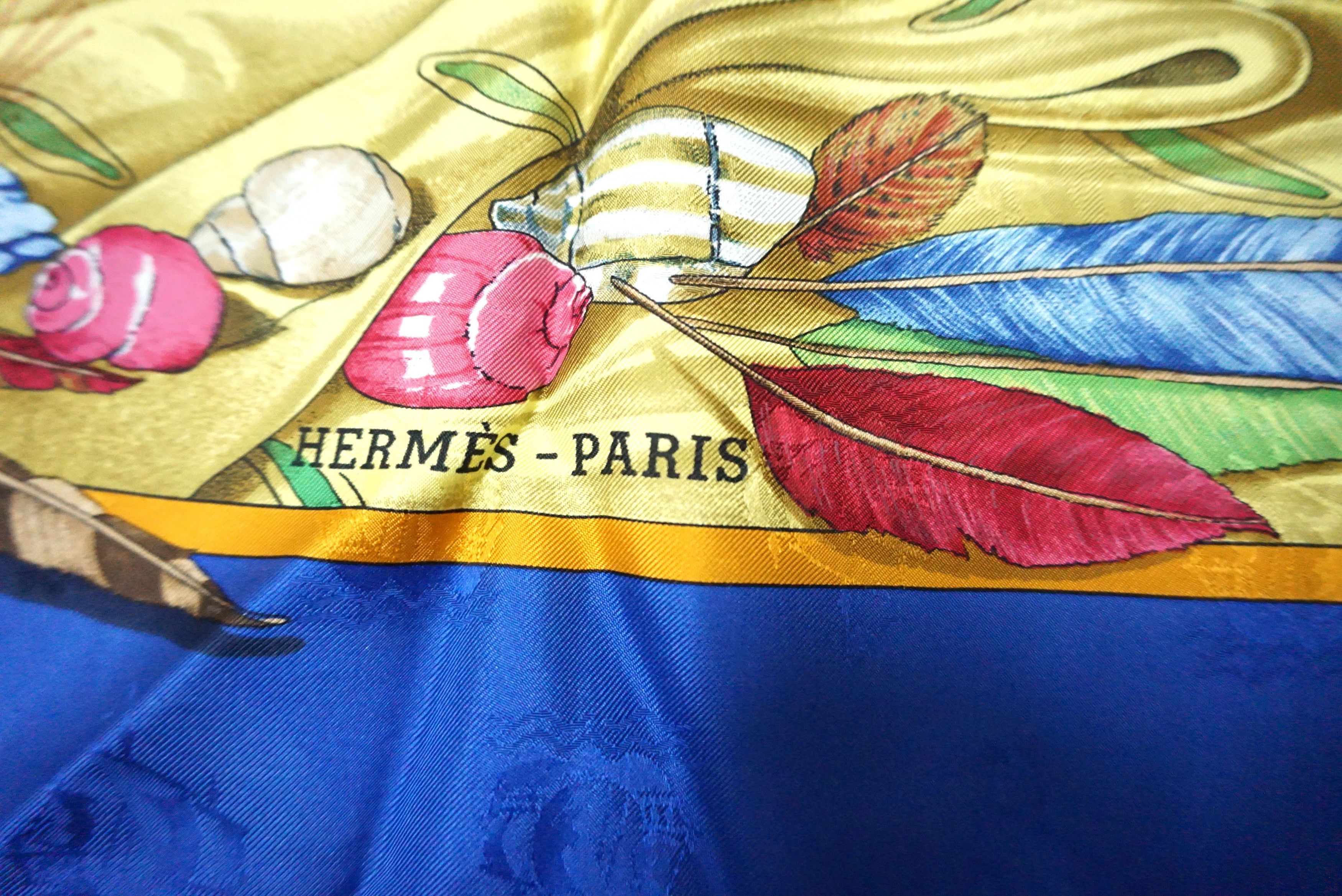 Hermes × Vintage HERME'S CHRISTOPHE COLOMB CARRE 90 VINTAGE SILK SCARF Size ONE SIZE - 6 Thumbnail