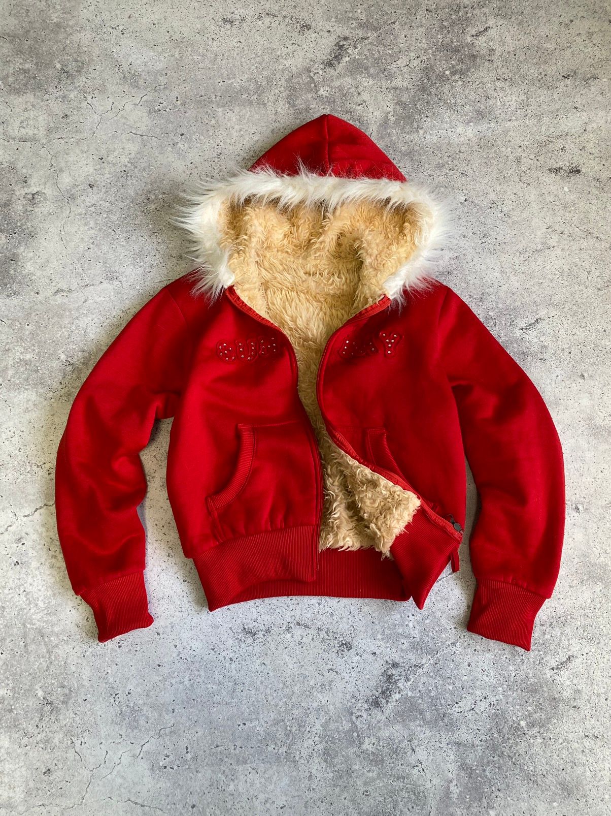 Pre-owned Archival Clothing X Beauty Beast Vintage Fur Foxy Hooded Jacket Ifsixwasnine Lgb Style In Red