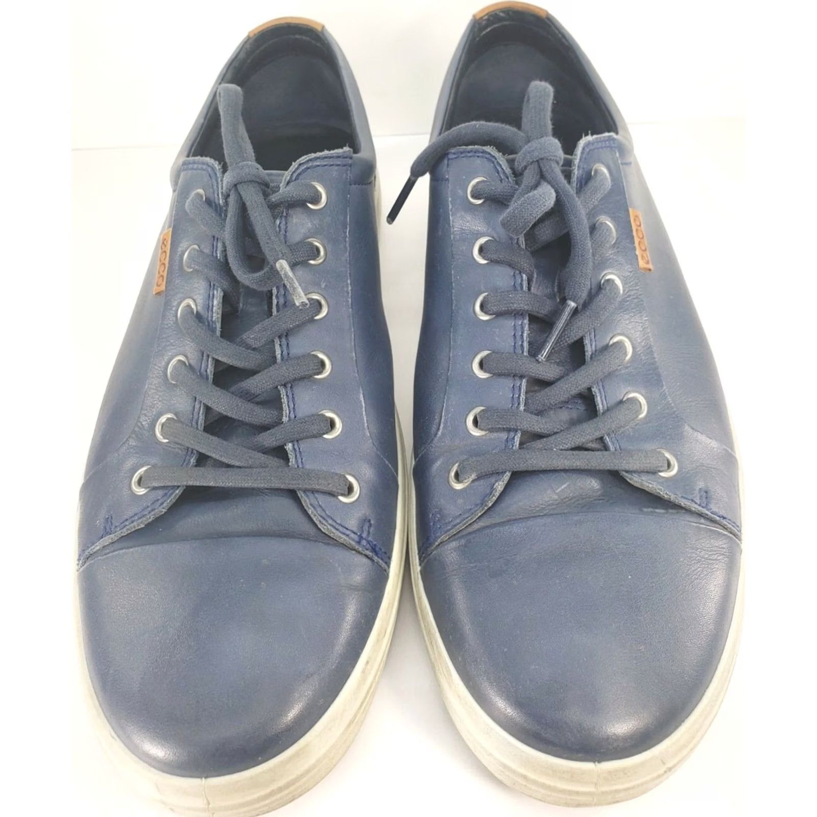 Ecco VINTAGE ECCO Mens Soft 7 Navy Blue Leather Shoes 13M 47EU Low Top Sneaker Comfort Casual Mens Size US L / EU 52-54 / 3 - 3 Thumbnail