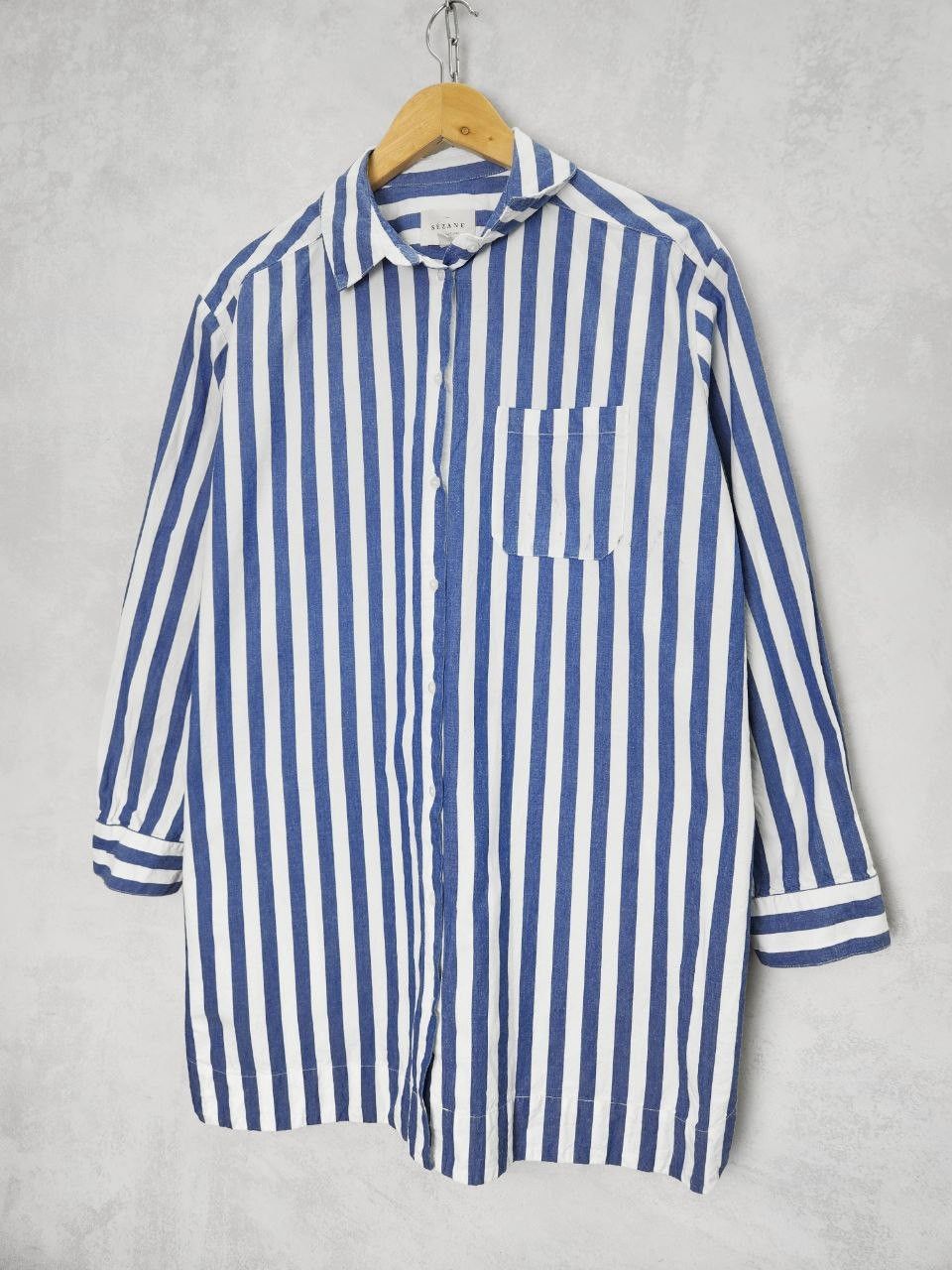 Sezane Sezane Button Up Stripped Max Shirt Size XXL / US 16-18 / IT 52-54 - 9 Thumbnail