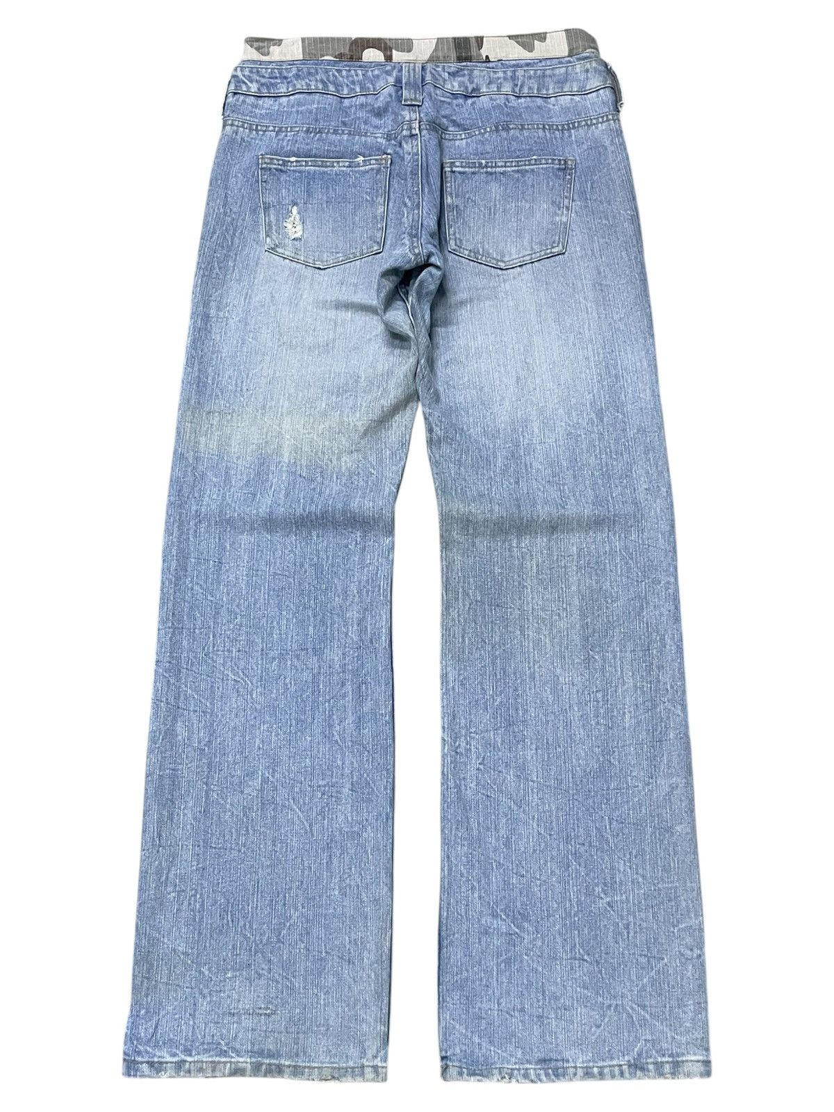GOSTAR DE FUGA × Hysteric Glamour Daily Topics Japan Double Waist Camo Distressed Jeans Size US 30 / EU 46 - 2 Thumbnail