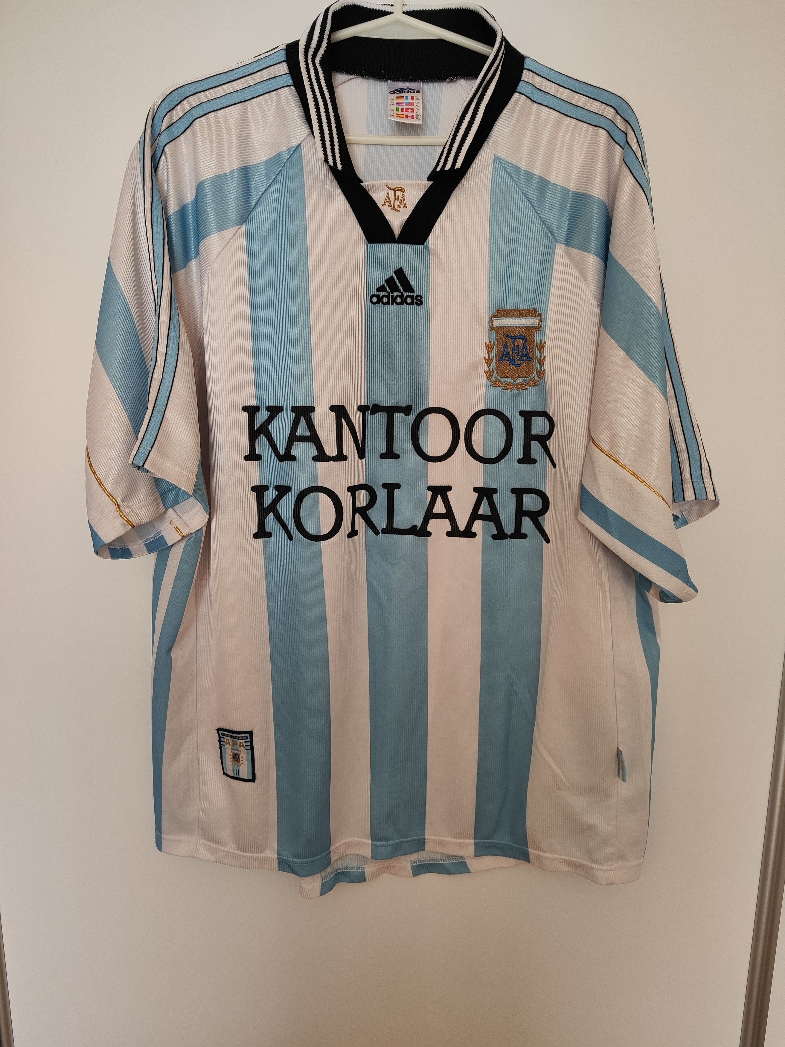 Adidas Vintage Adidas Argentina 1998 Home Jersey w/ Rare Size US XXL / EU 58 / 5 - 5 Thumbnail