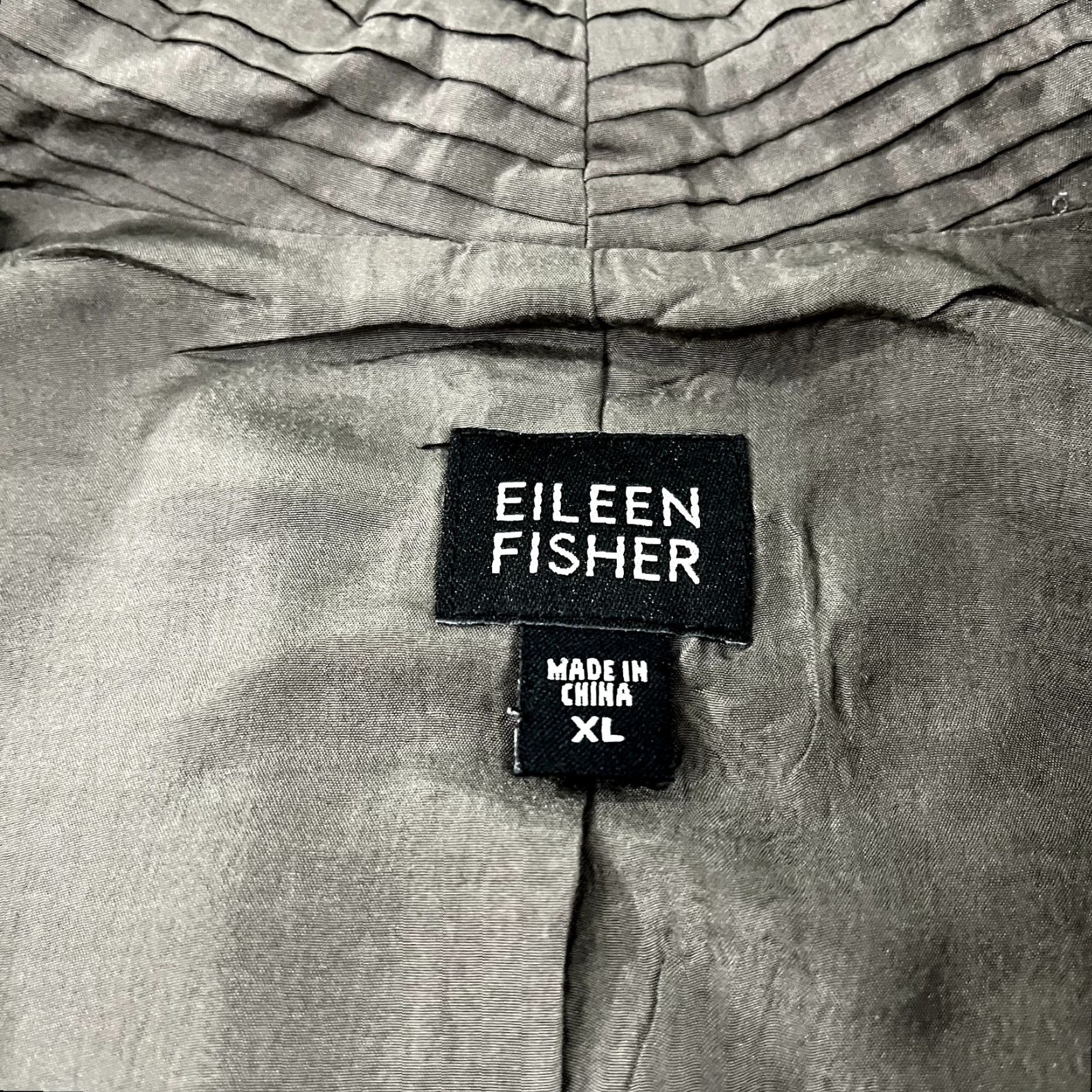Eileen Fisher EILEEN FISHER Blazer Womens XL Brown Silk Open Front Pockets Casual Long Sleeve Classic Size XL / US 12-14 / IT 48-50 - 2 Thumbnail