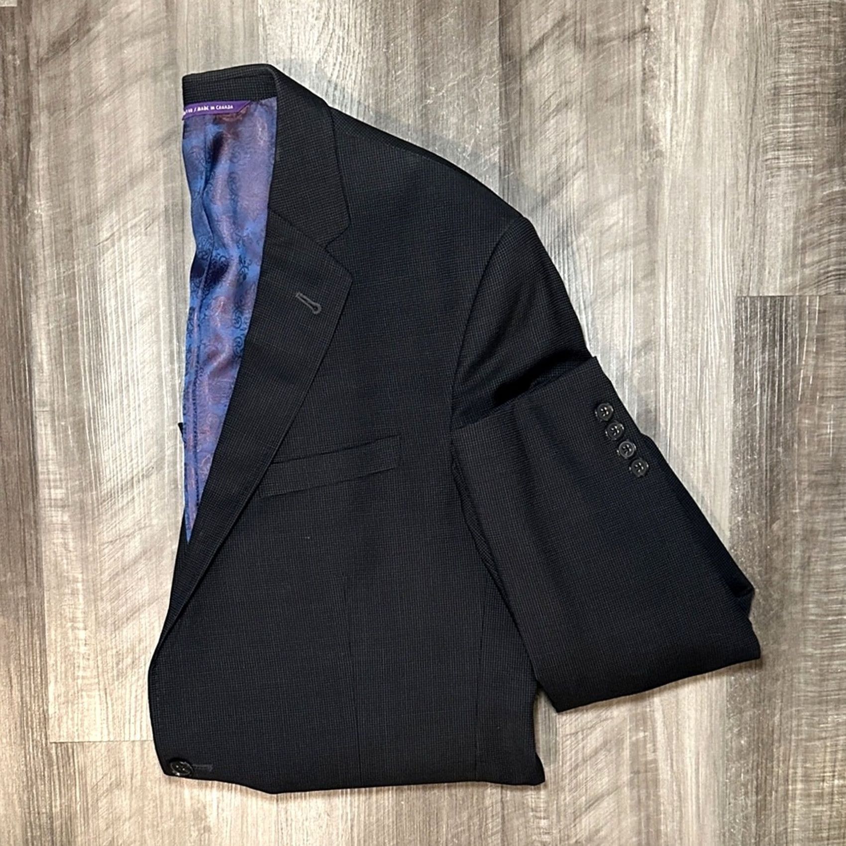 Ted Baker Ted Baker London Endurance Light Checkered Sport Coat Black 42 Mens Regular Wool 2 Piece Coat Size US XS / EU 42 / 0 - 2 Thumbnail