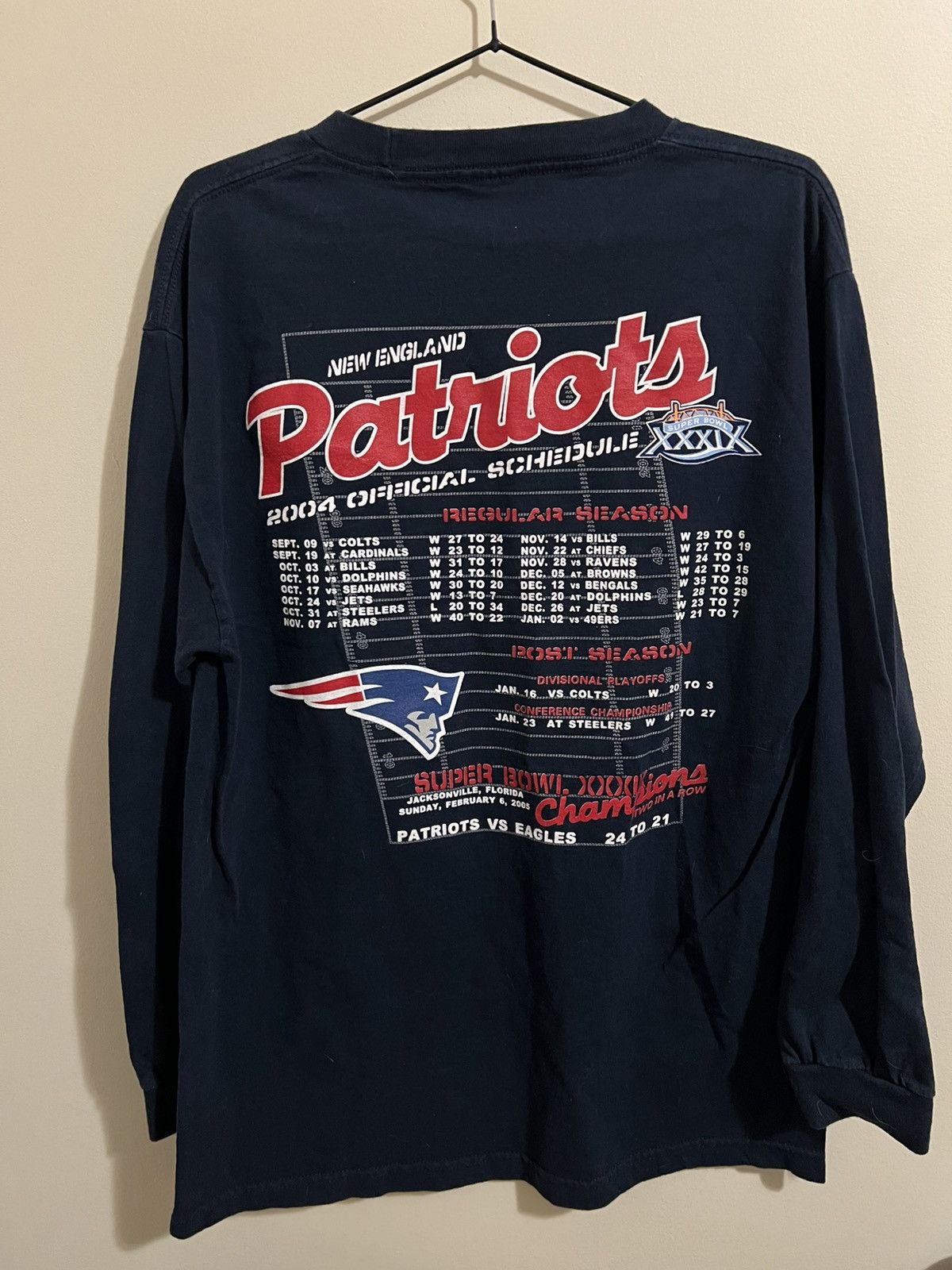 Vintage Patriots Long Sleeve T-Shirt Size US L / EU 52-54 / 3 - 2 Thumbnail