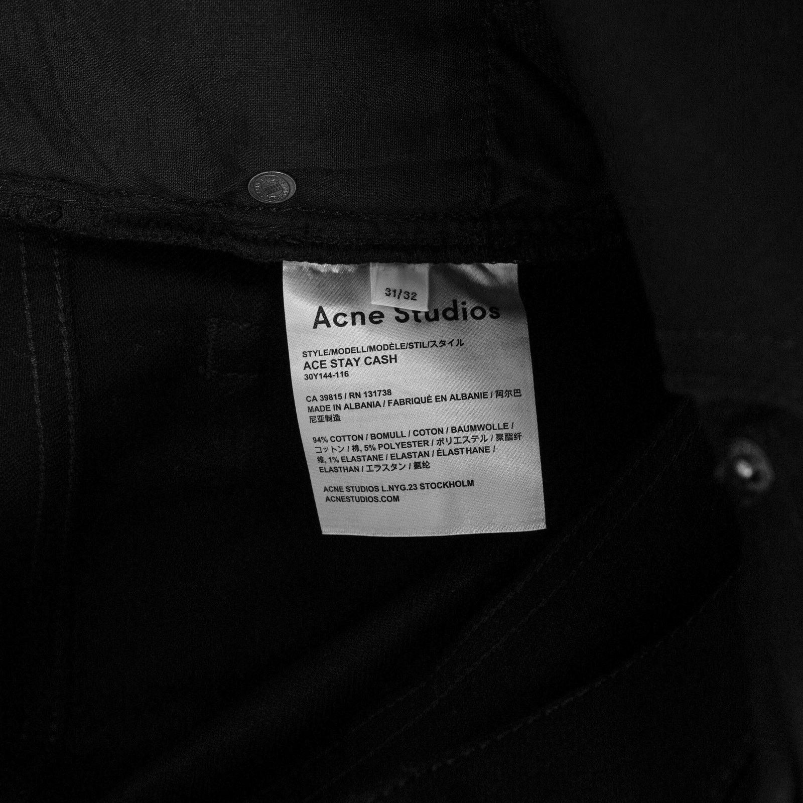 Acne Studios Acne studios ace stay cash skinny fit black jeans pants Size US 31 - 8 Thumbnail