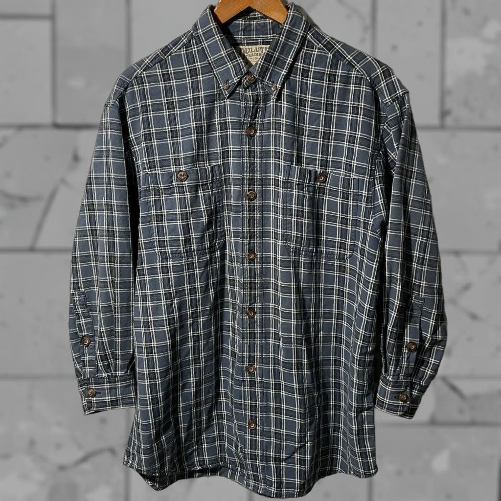 CO DULUTH TRADING CO Blue Plaid Cotton 3/4 Sleeve Button-Down Flannel Shirt Mens Size M Size US M / EU 48-50 / 2 - 1 Thumbnail