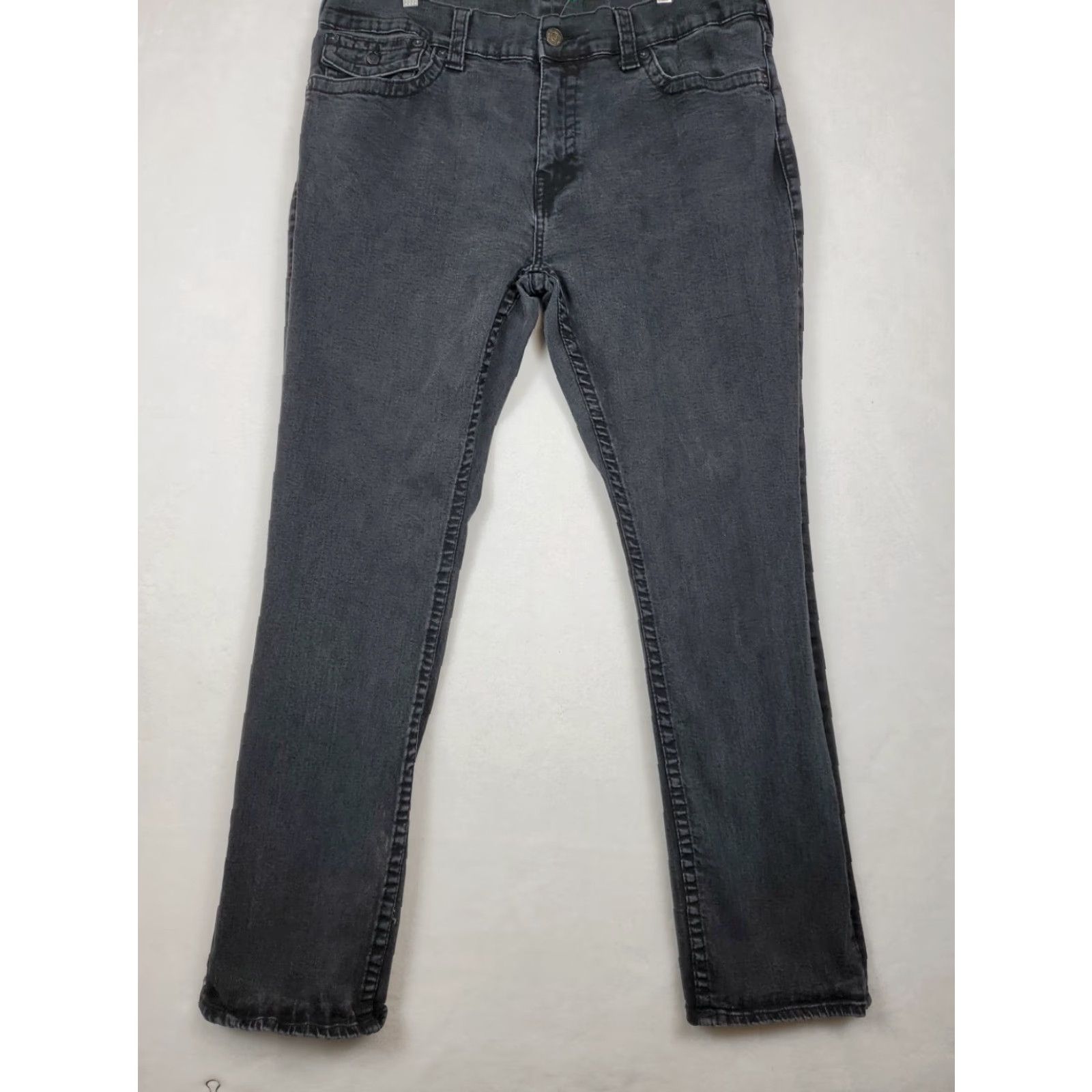 True Religion VINTAGE True Religion Ricky BLACK Jeans 42 Relaxed Straight Mens 5-Pocket Zipper Closure Black Logo USA 90s? Size US 42 / EU 58 - 4 Thumbnail