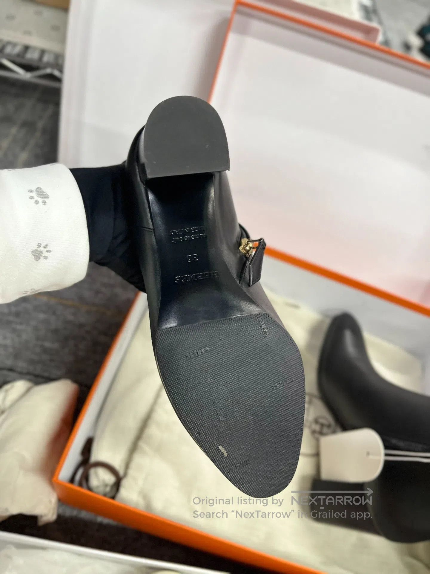 Hermes Hermes Black Gold Kelly Boots| Size US 5.5 / IT 35.5 - 4 Thumbnail