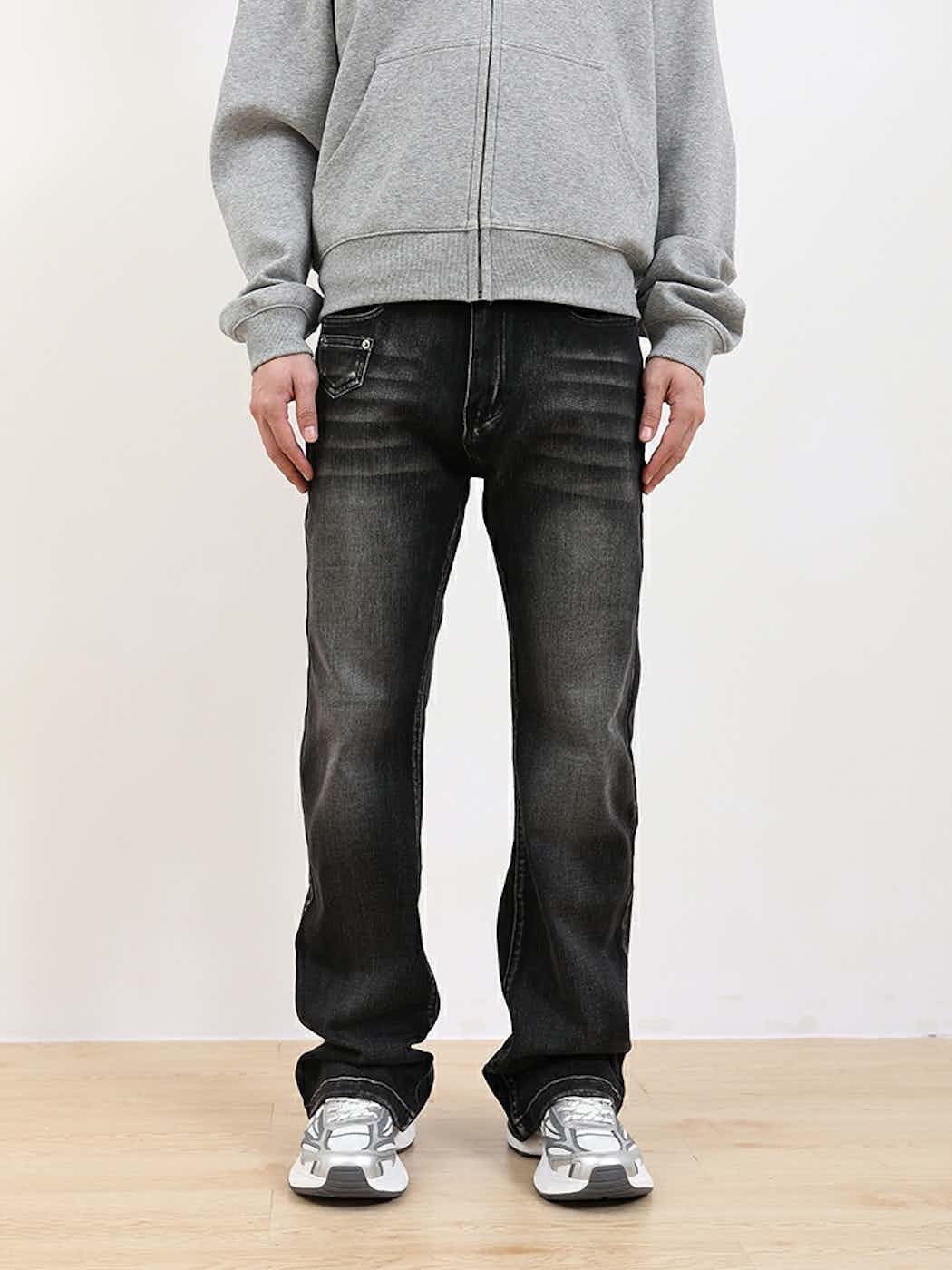 washed faded y2k flared grunge jeans