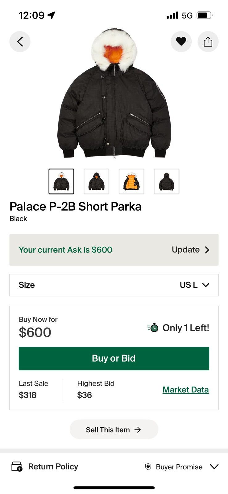 Palace Palace P-2B Short Parka Size US L / EU 52-54 / 3 - 1 Thumbnail