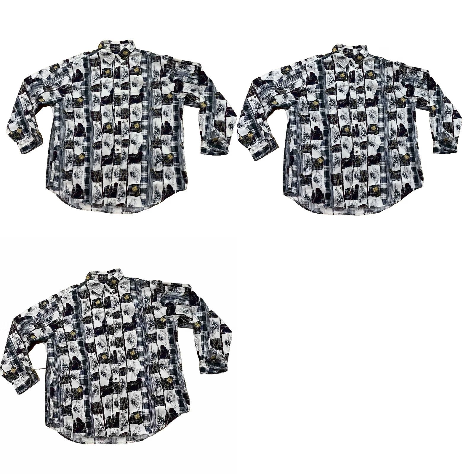 Roundtree & Yorke ROUNDTREE & YORK Shirt Men XL Camping Gear Graphic Print Lantern Boots Poles AOP Size US XL / EU 56 / 4 - 9 Thumbnail