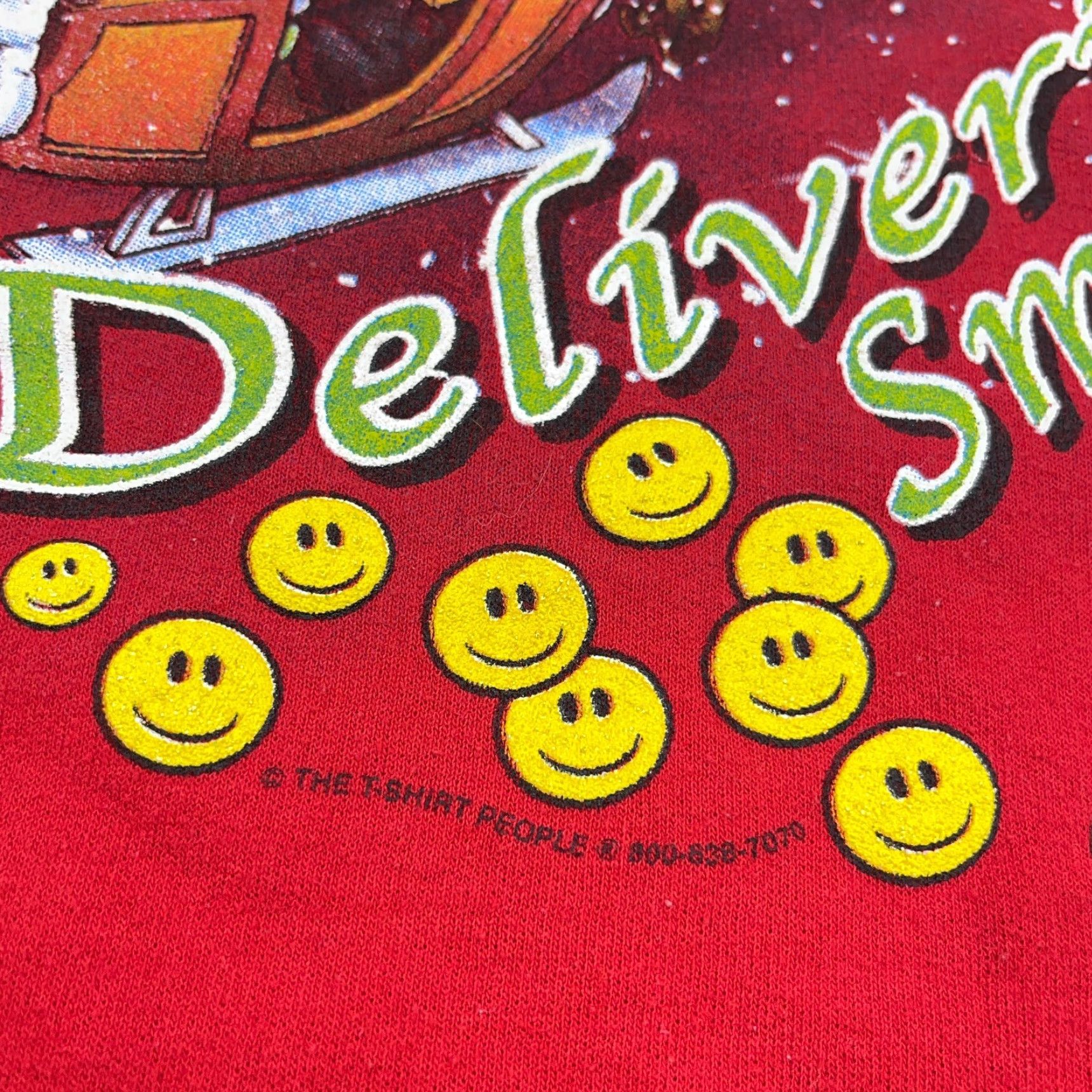 Vintage VINTAGE Christmas Sweater Women L Red Crew Neck Sweatshirt USA 90s Smiley Shirt Womens Holiday 90s USA Christmas Graphic Print Pullover Knit Size L / US 10 / IT 46 - 4 Thumbnail