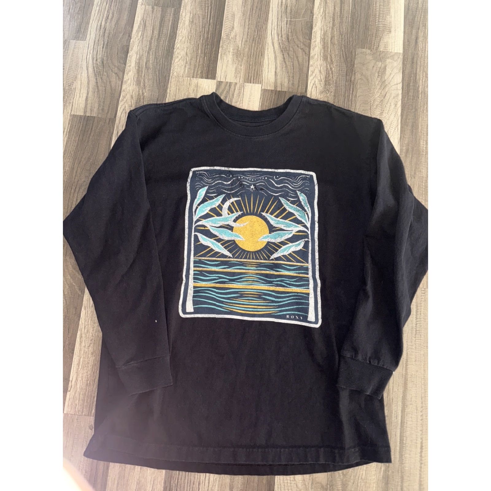 Vintage ROXY Long Sleeve Shirt Small Black Women's Regular Size S 20x27 Y2K Basic T-Shirt Size S / US 4 / IT 40 - 2 Thumbnail
